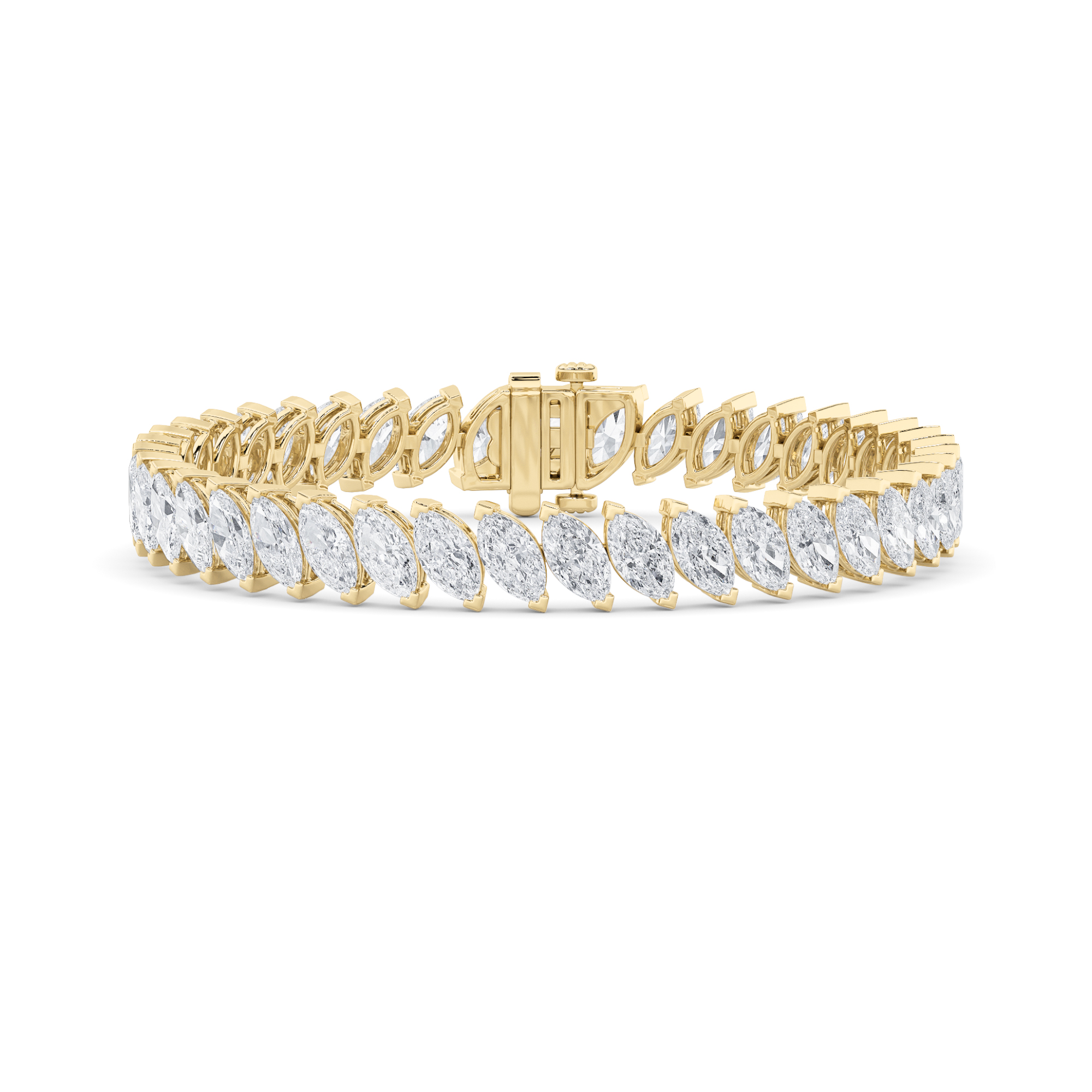 16.50 CT Marquise Diamond Bracelet in 14K Yellow Gold