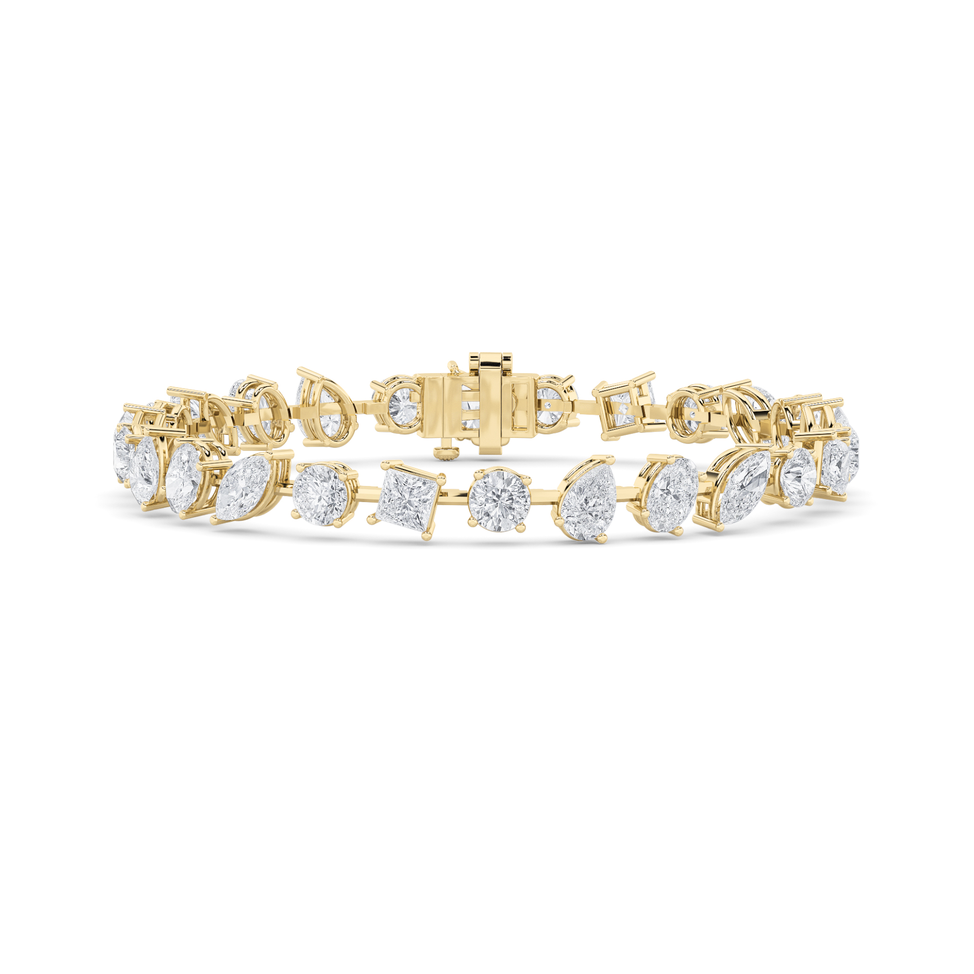 10.25 CT Round Diamond Bracelet in 14K Yellow Gold