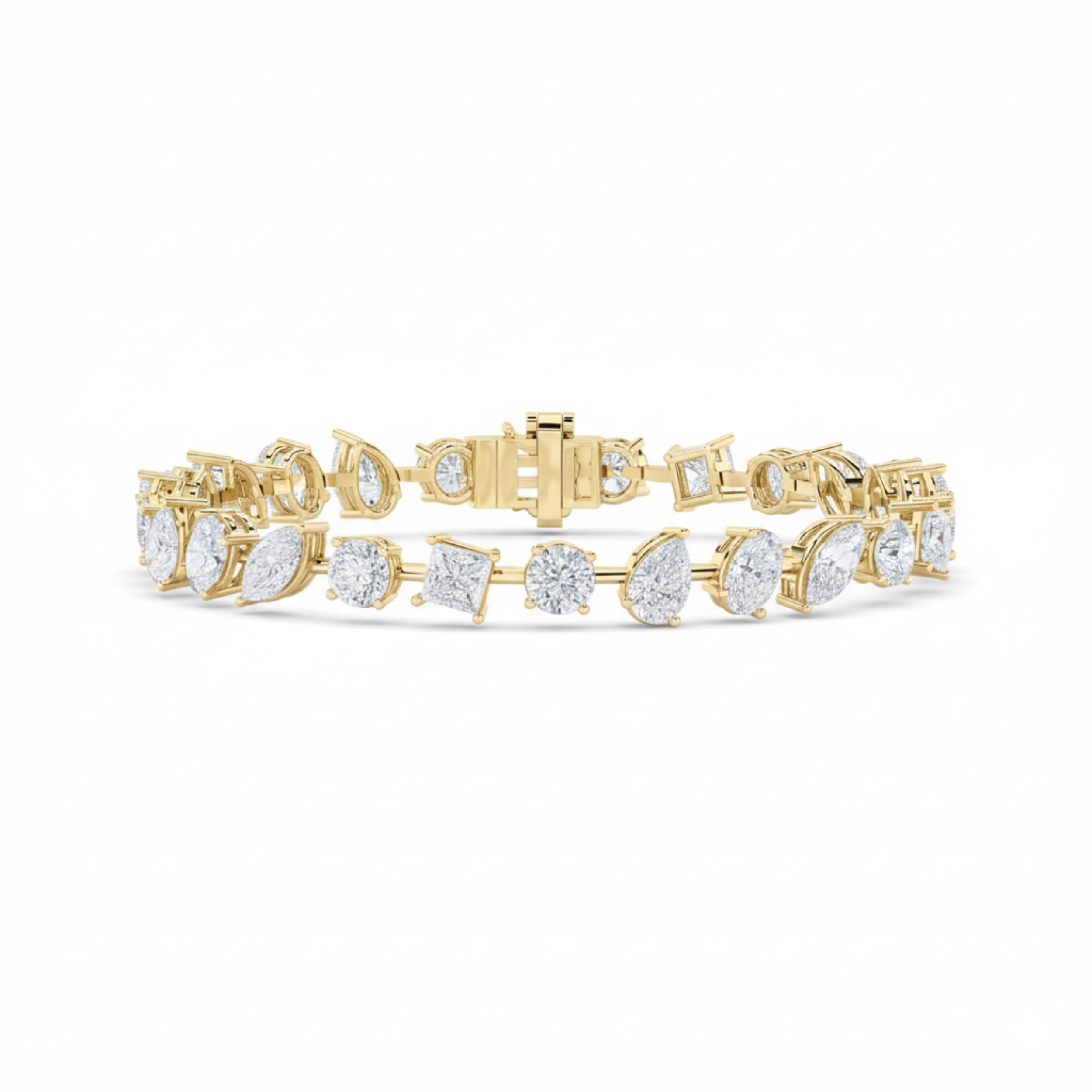 8.00 CT Pear Diamond Bracelet in 14K Yellow Gold