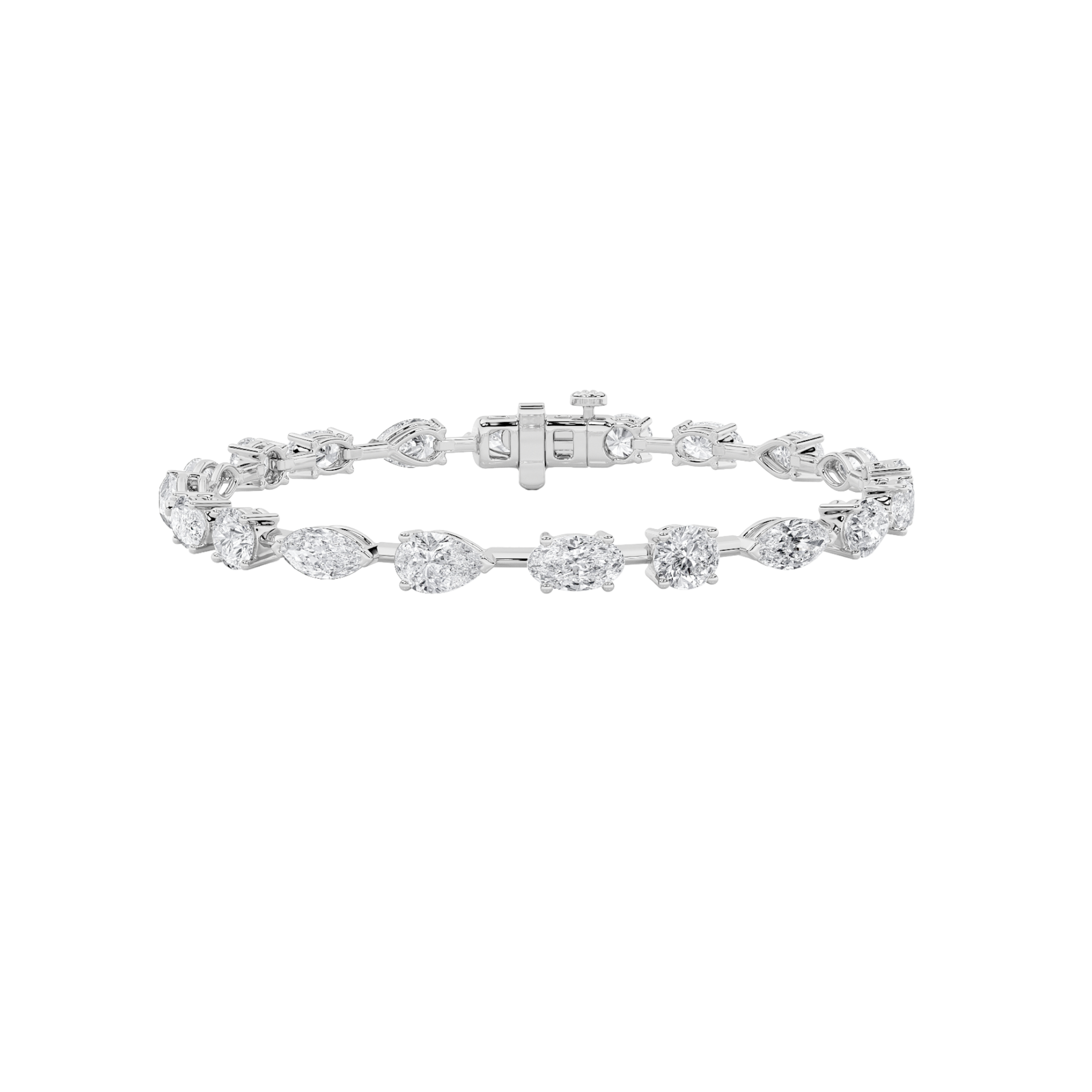 7.50 CT Marquise Diamond Bracelet in 10K White Gold