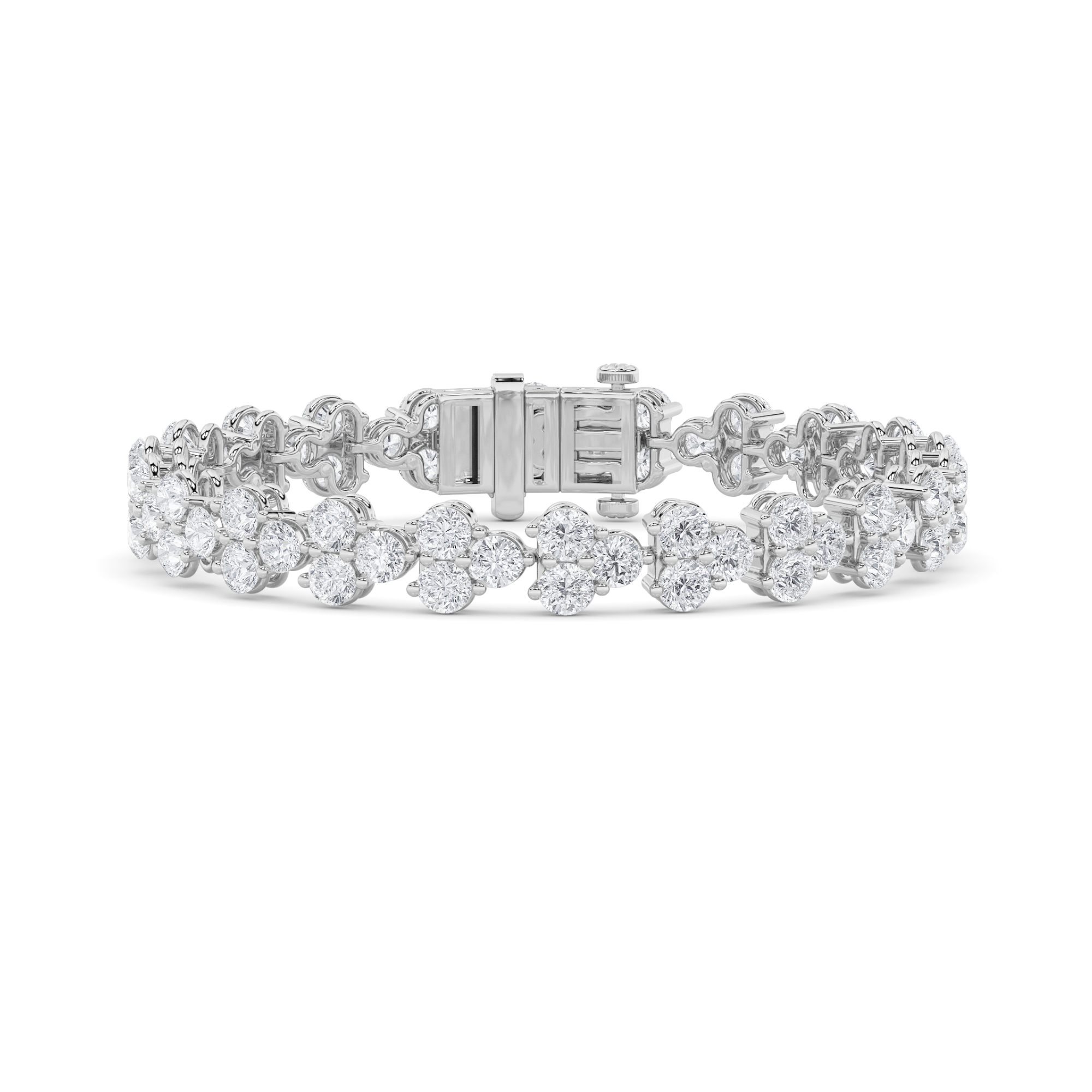 13.00 CT Round Diamond Bracelet in 14K White Gold