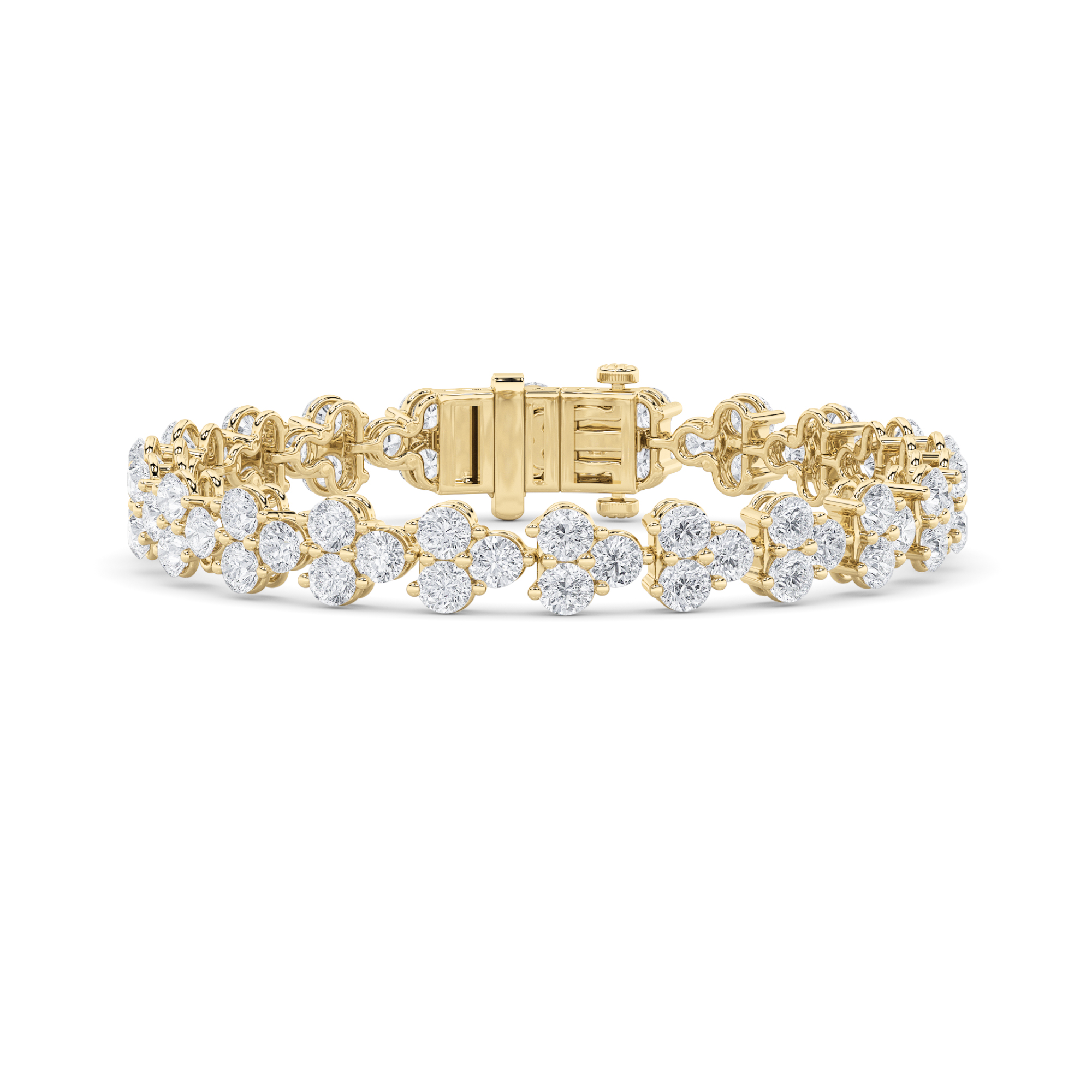 13.00 CT Round Diamond Bracelet in 14K Yellow Gold