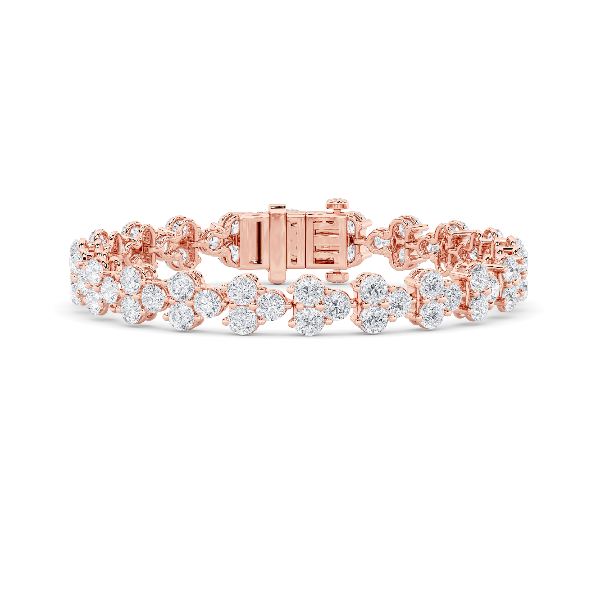 13.00 CT Round Diamond Bracelet in 14K Rose Gold