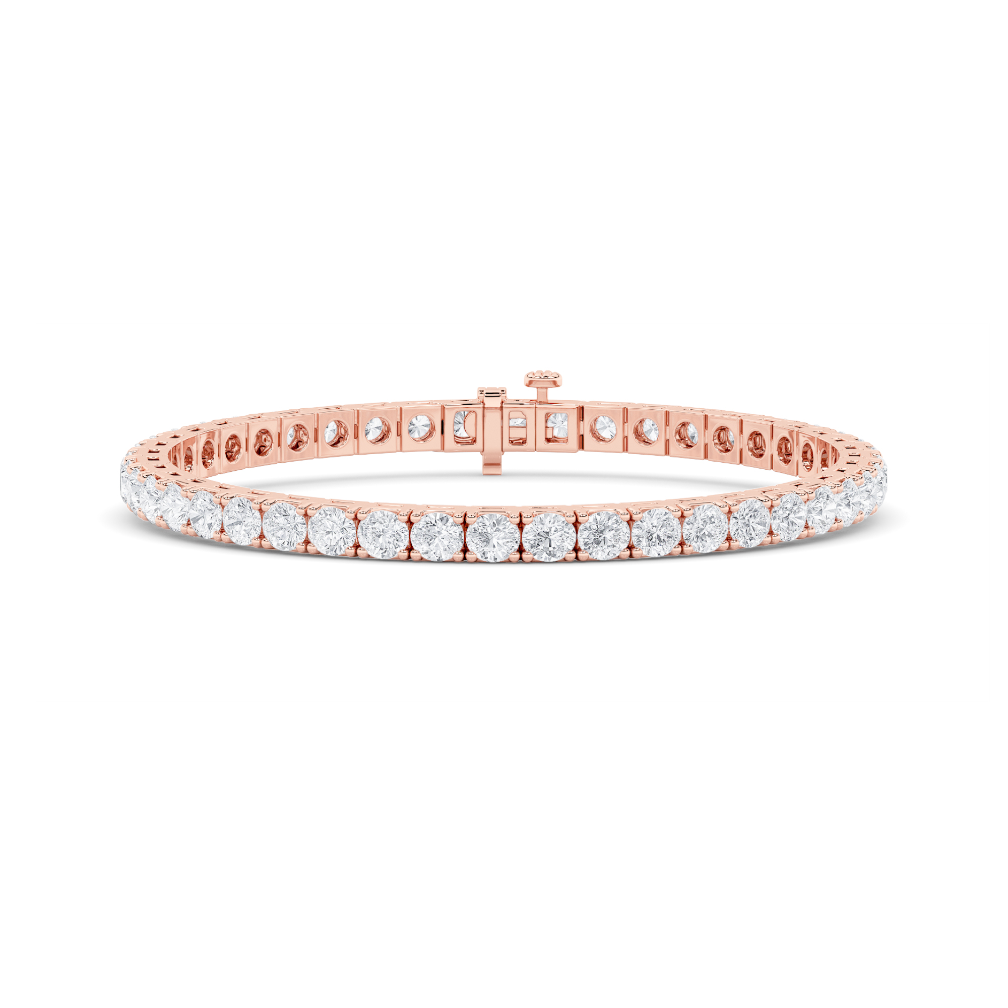 10.25 CT Round Diamond Bracelet in 14K Rose Gold