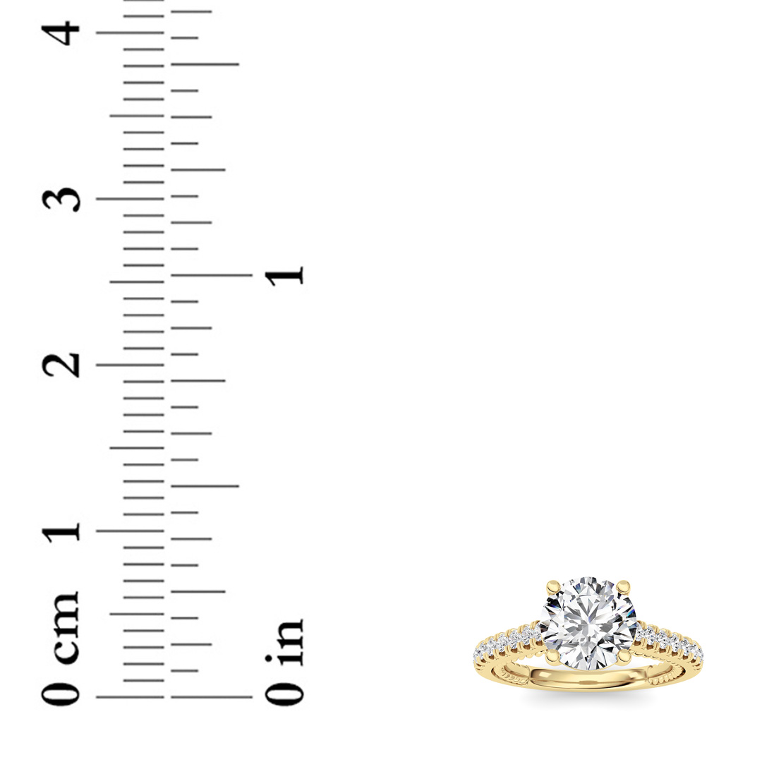 Two Tone Accented Rope Design Engagement Ring  with Round Shaped Lab Grown Diamond (F/VS) in 14K Gold view 4