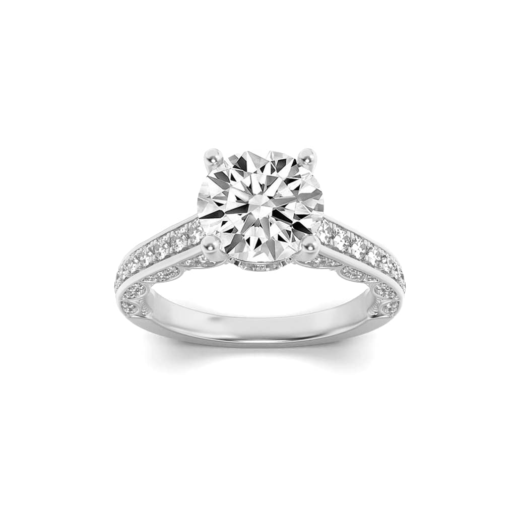 2.00 CT Round Diamond Ring in 14K White Gold