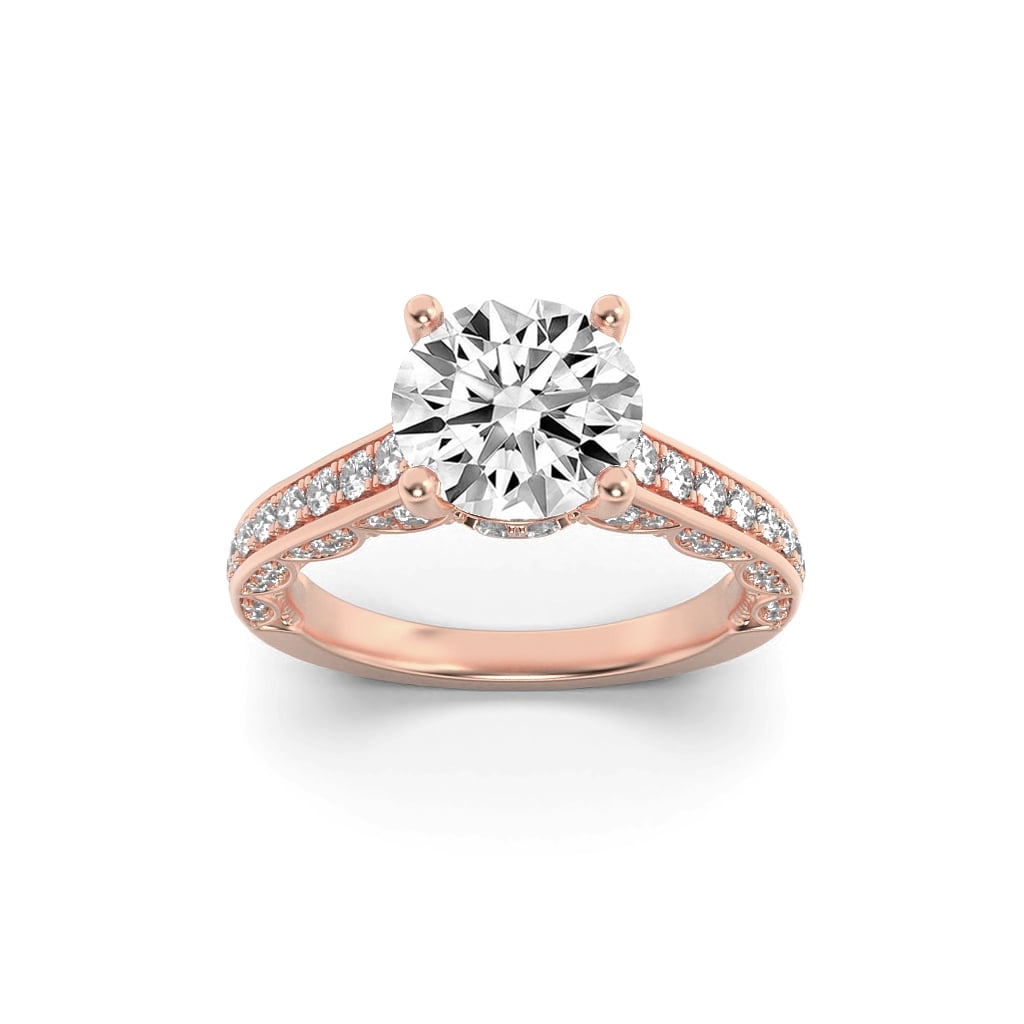 2.00 CT Round Diamond Ring in 14K Rose Gold