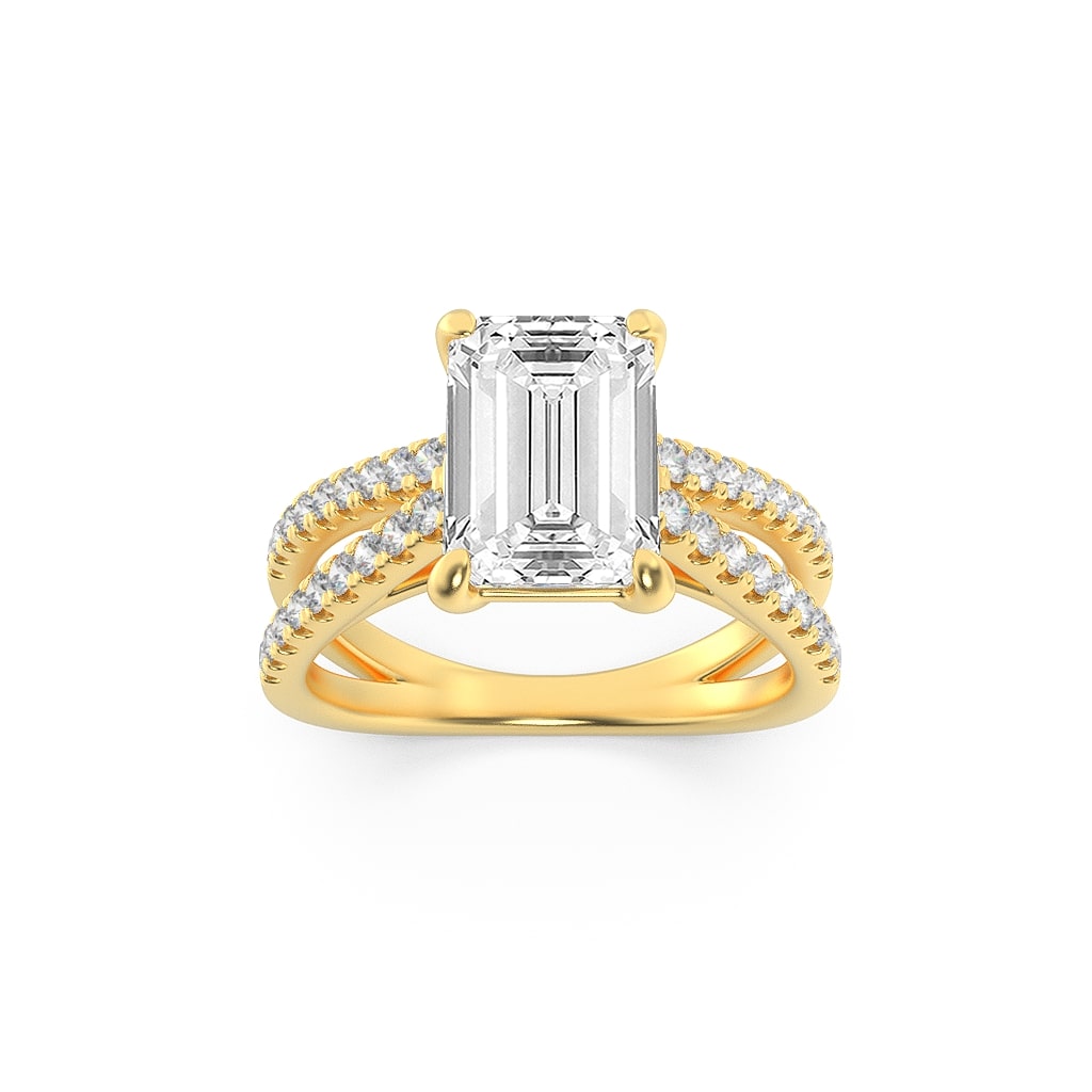 2.00 CT Emerald Diamond Ring in 14K Yellow Gold