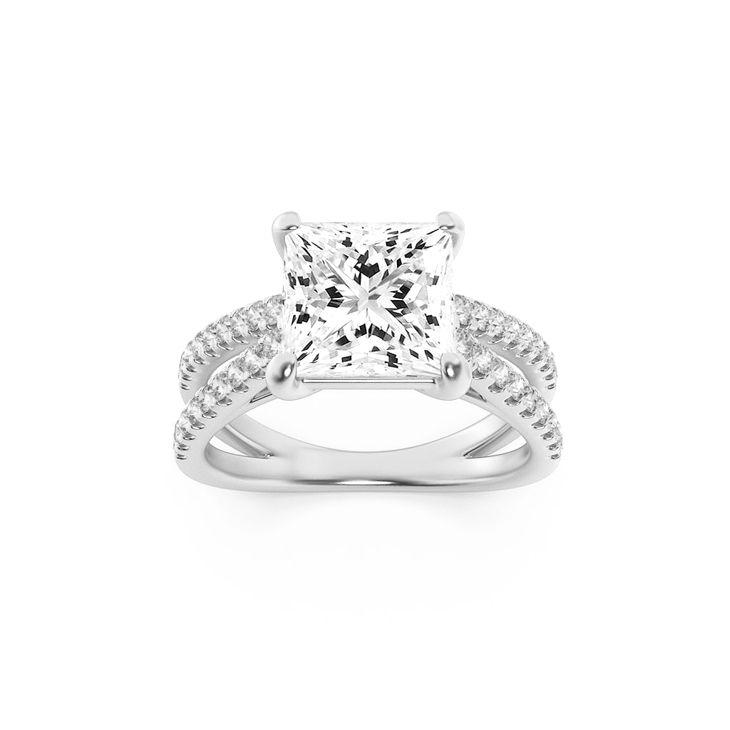 2.00 CT Princess Diamond Ring in 14K White Gold