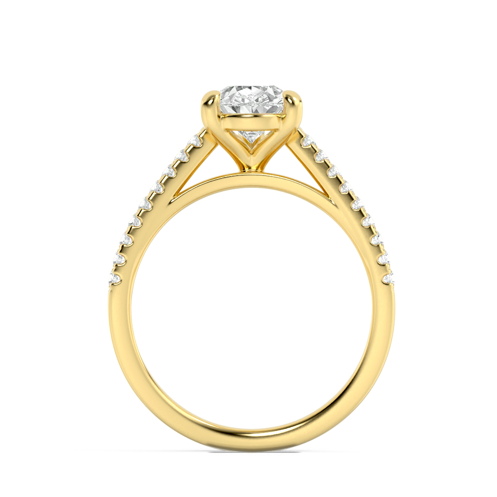 Split Shank Oval Engagement Ring view 4