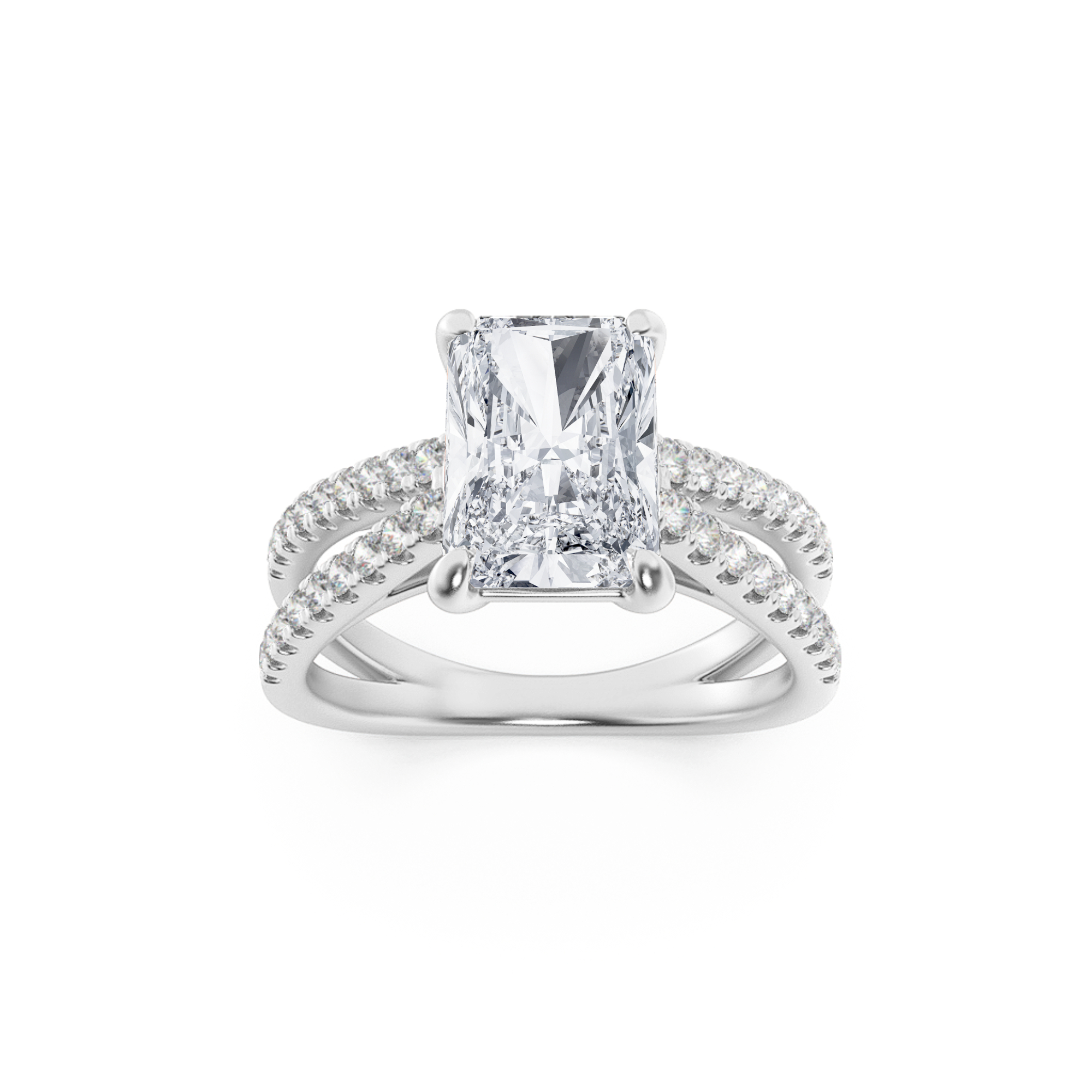 2.00 CT Radiant Diamond Ring in 14K White Gold