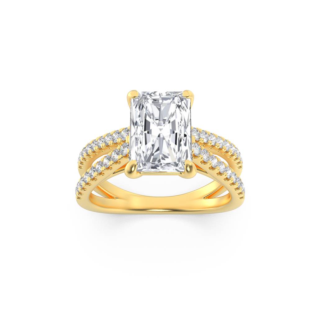 2.00 CT Radiant Diamond Ring in 14K Yellow Gold