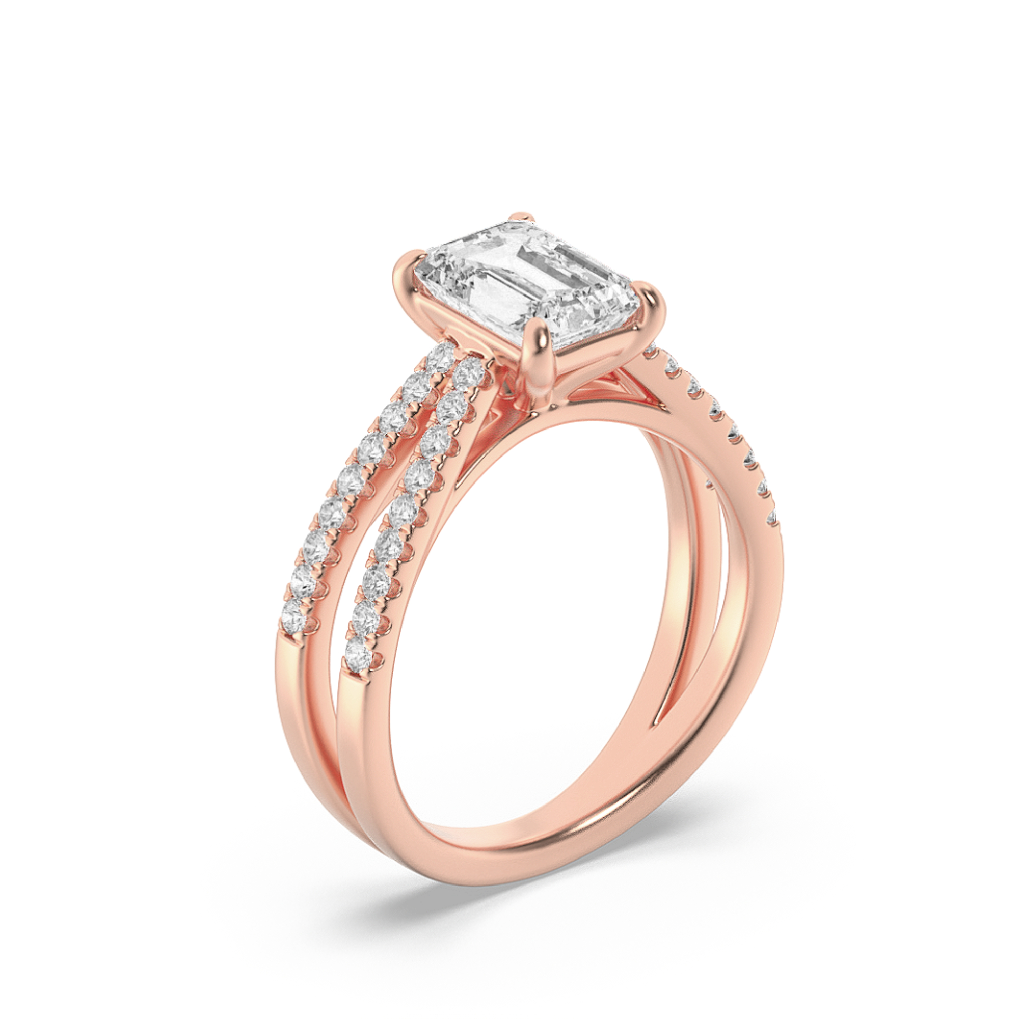 2.00 CT Radiant Diamond Ring in 14K Rose Gold