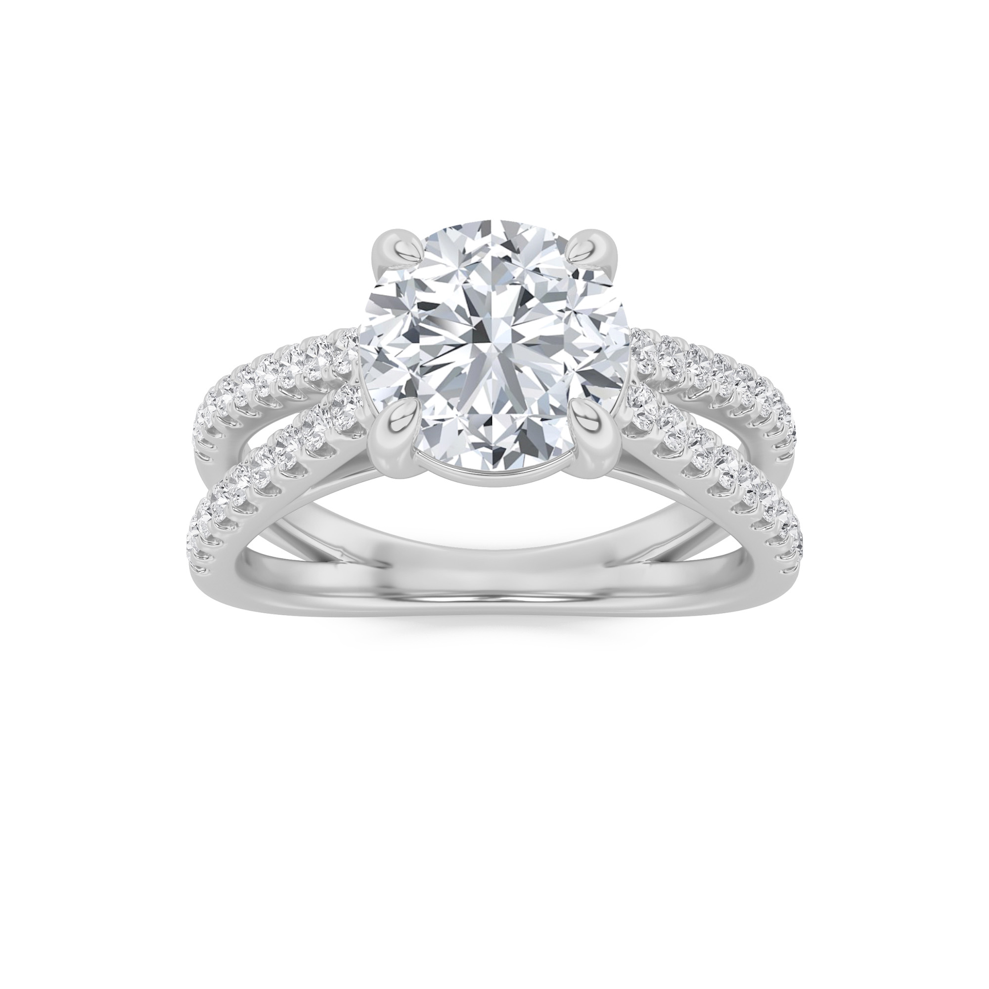 2.00 CT Round Diamond Ring in 14K White Gold