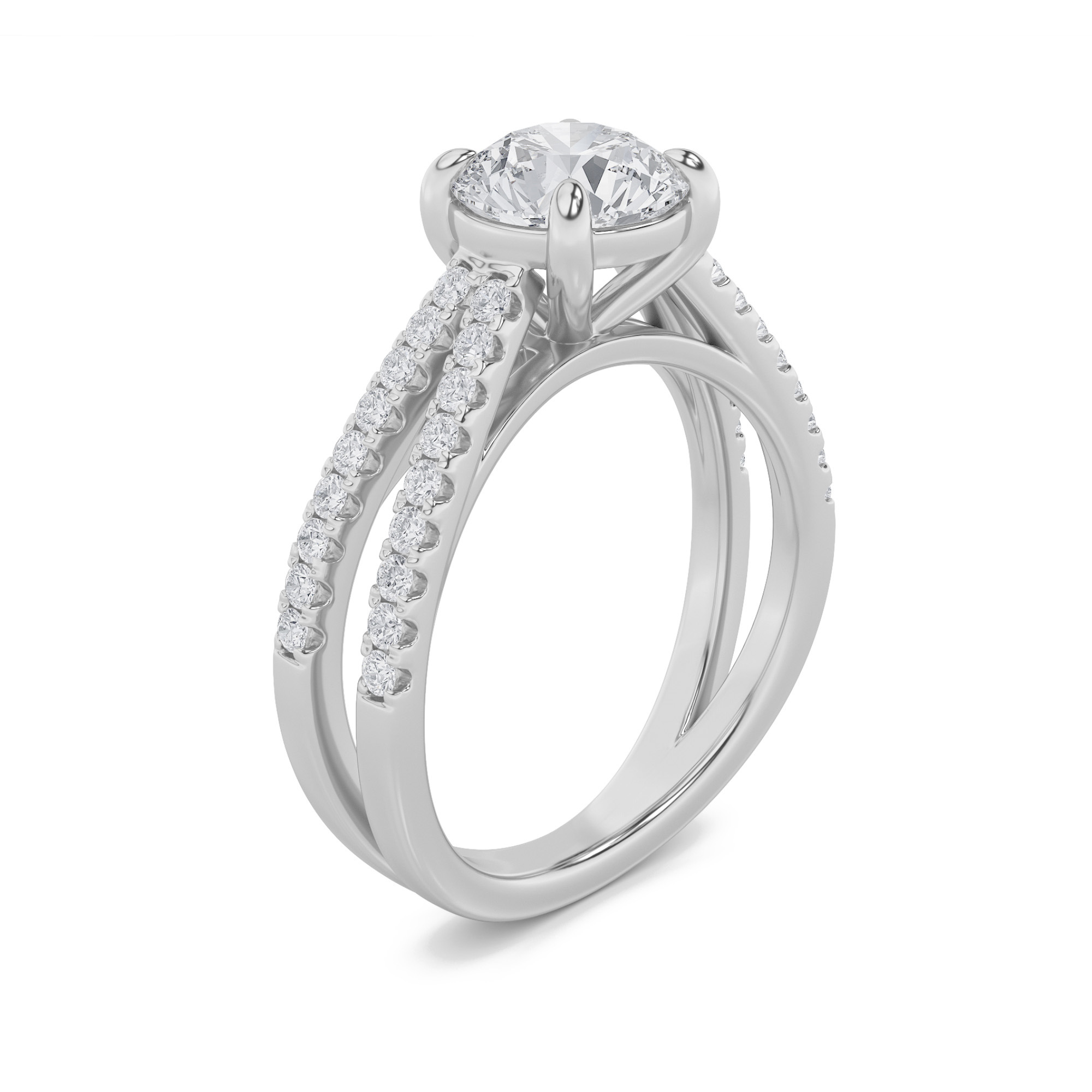 Split Shank Emerald Engagement Ring