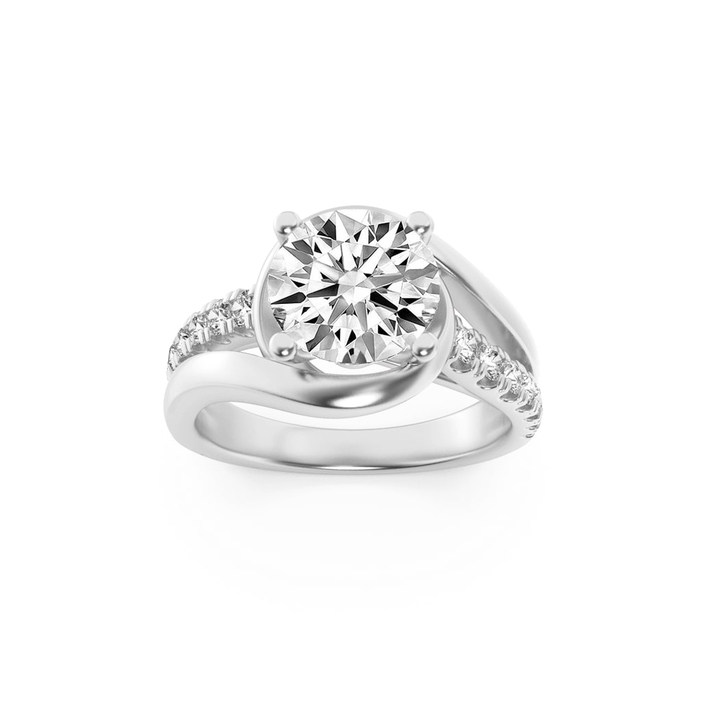 2.00 CT Round Diamond Ring in 14K White Gold
