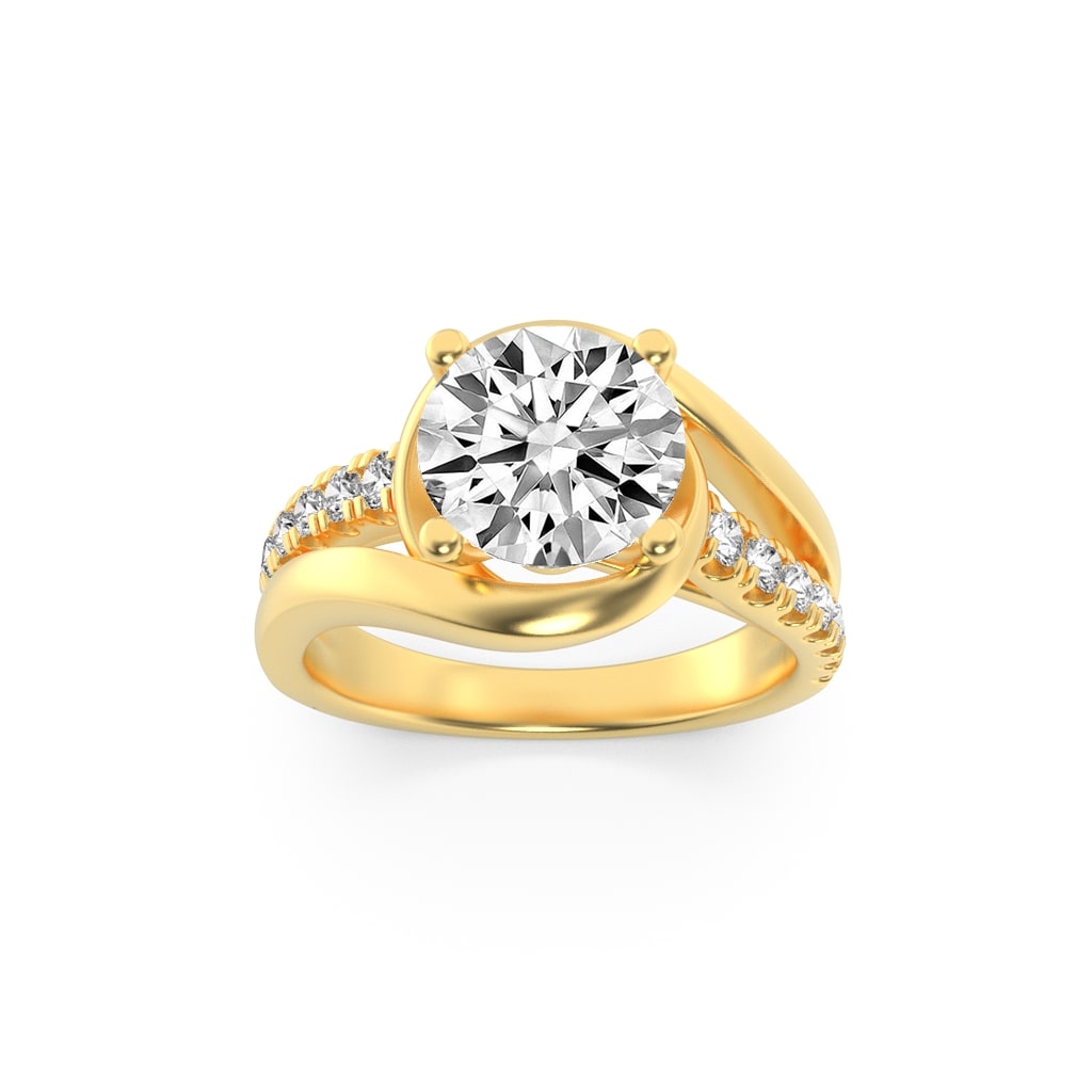 2.00 CT Round Diamond Ring in 14K Yellow Gold