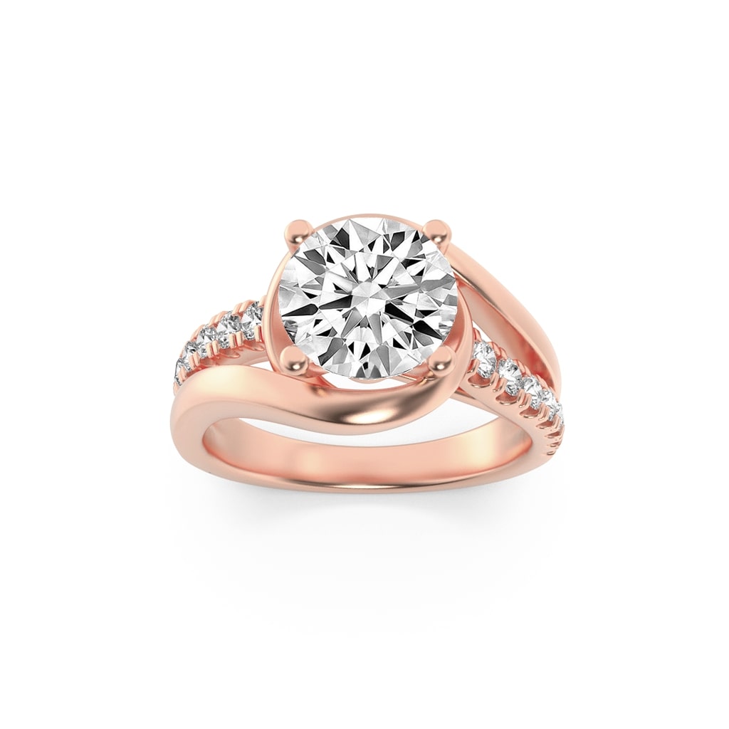 2.00 CT Round Diamond Ring in 14K Rose Gold