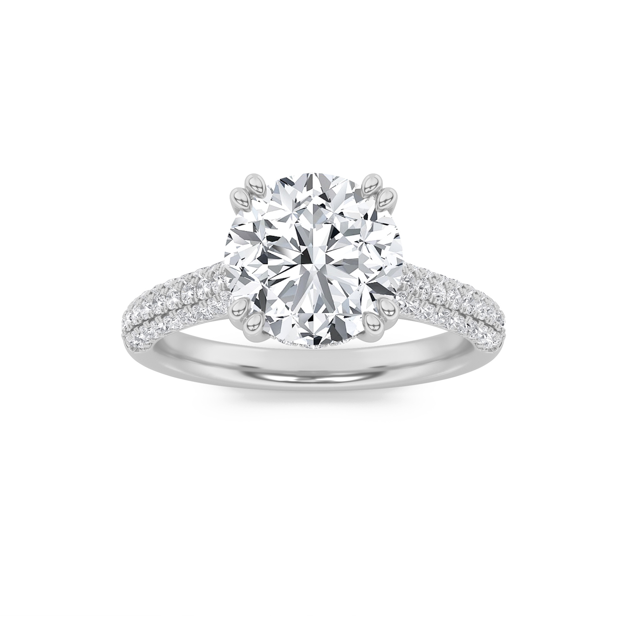 3.00 CT Round Diamond Ring in 14K White Gold