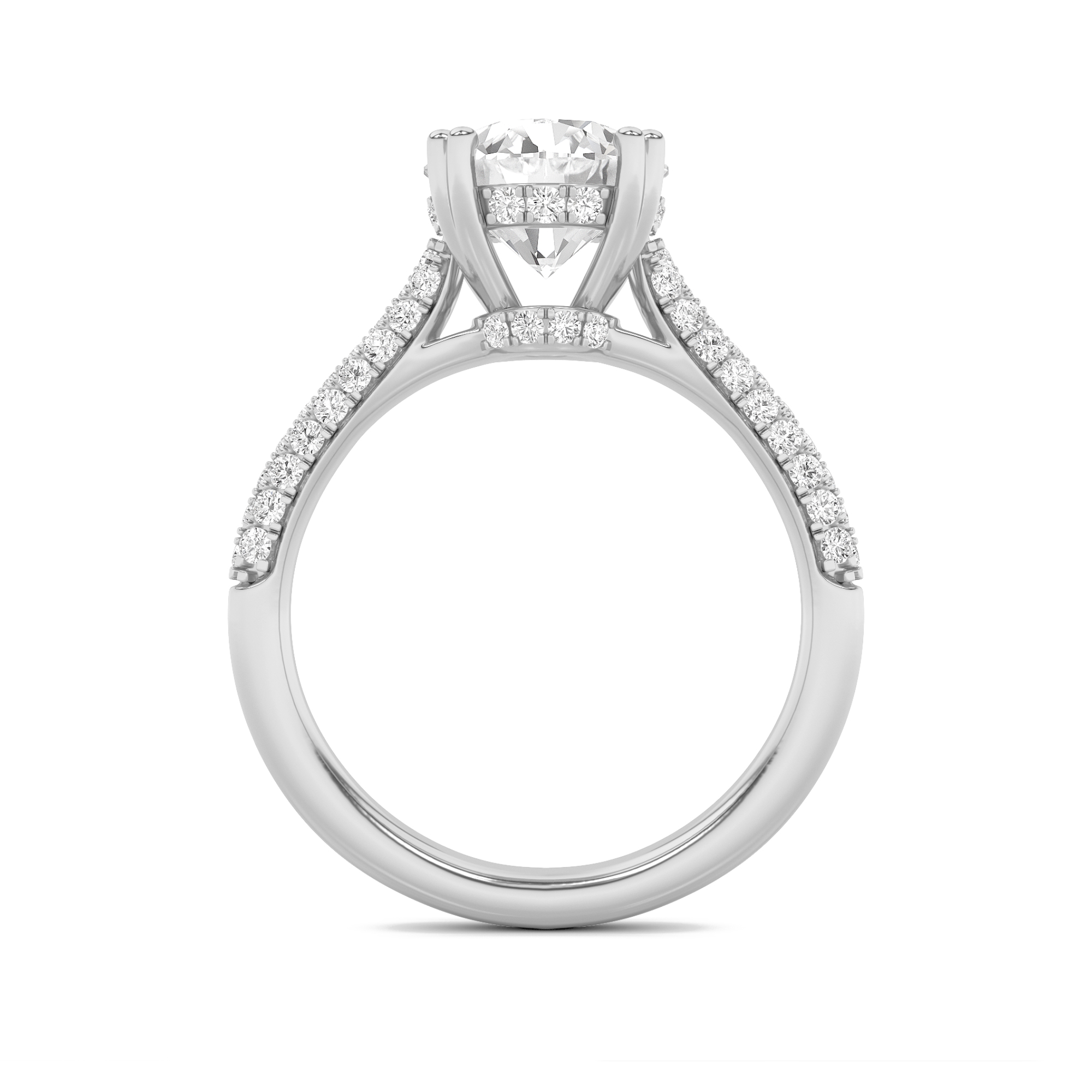 Hidden Halo Pear Engagement Ring view 4