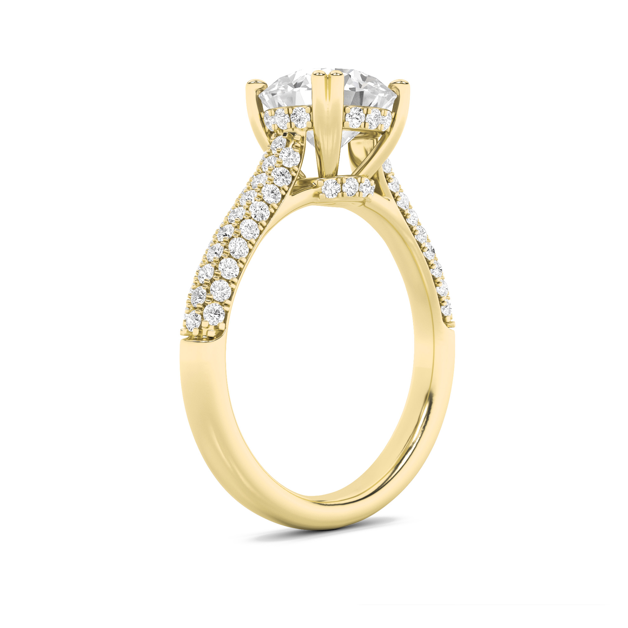 Hidden Halo Pear Engagement Ring view 3