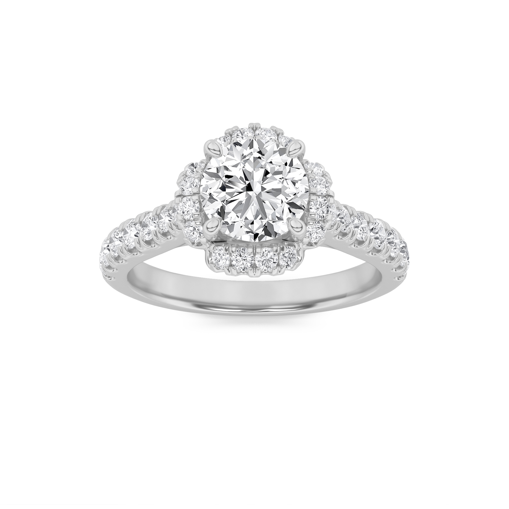 1.50 CT Round Diamond Ring in 14K White Gold