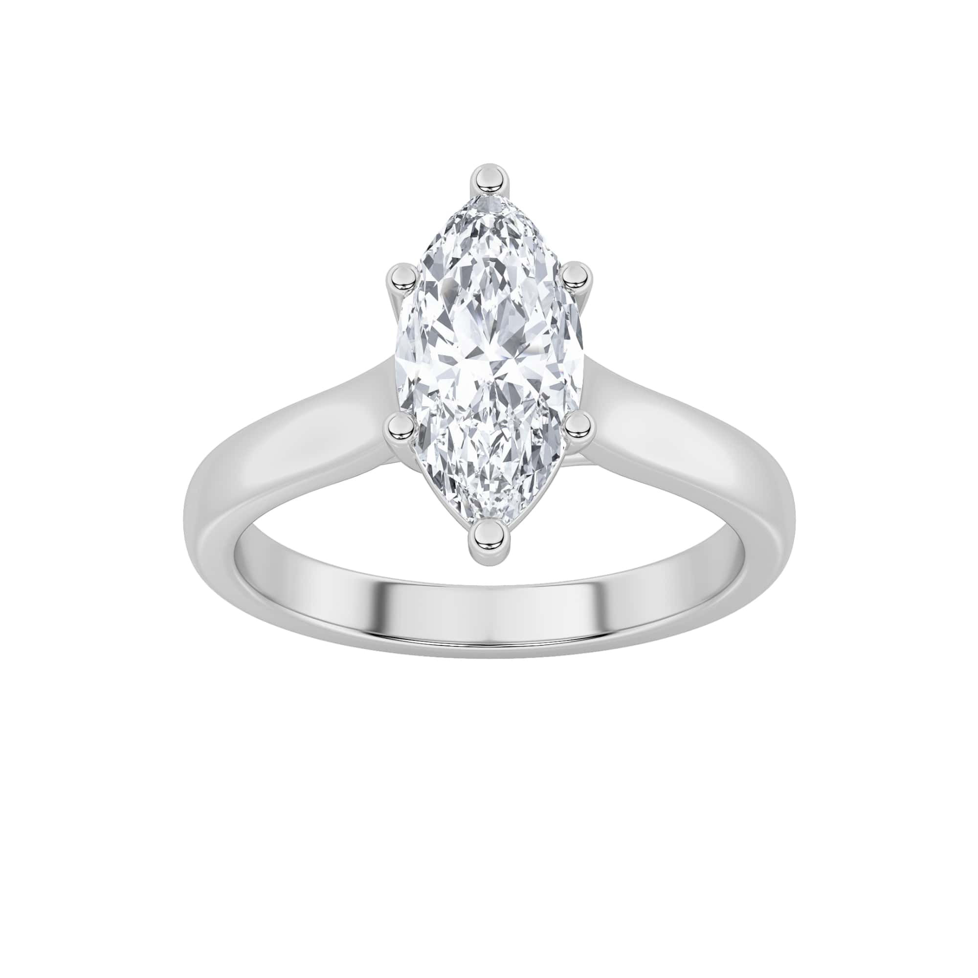1.00 CT Marquise Diamond Ring in 14K White Gold