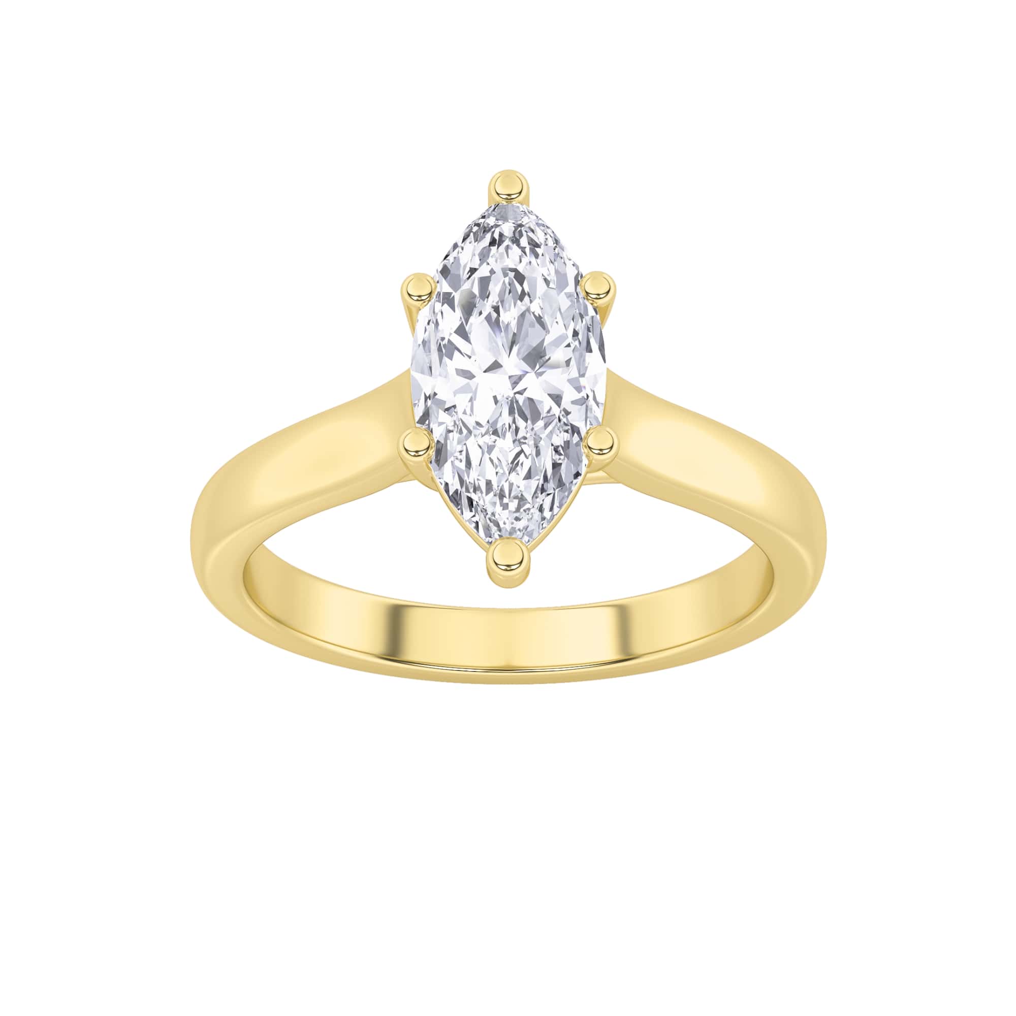 2.00 CT Marquise Diamond Ring in 14K Yellow Gold