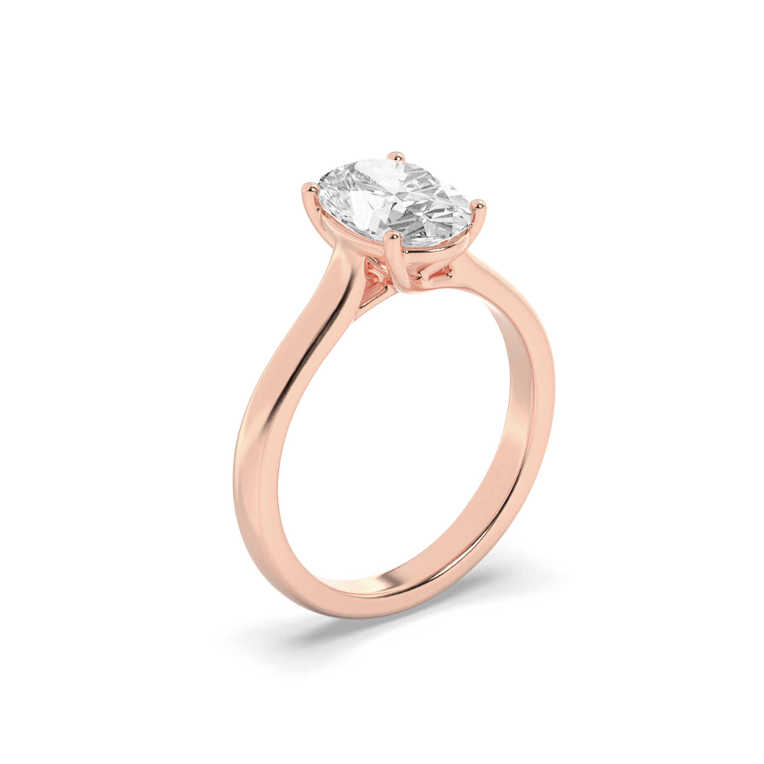 Cathedral Shank  Emerald Solitaire Ring view 3