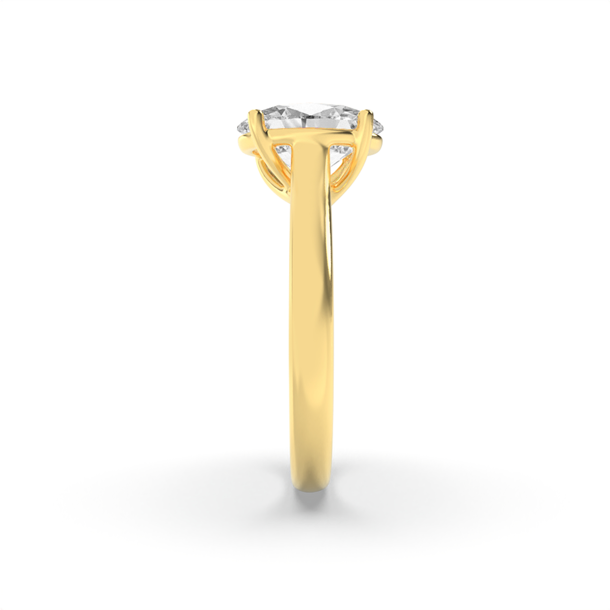Cathedral Shank  Emerald Solitaire Ring view 4
