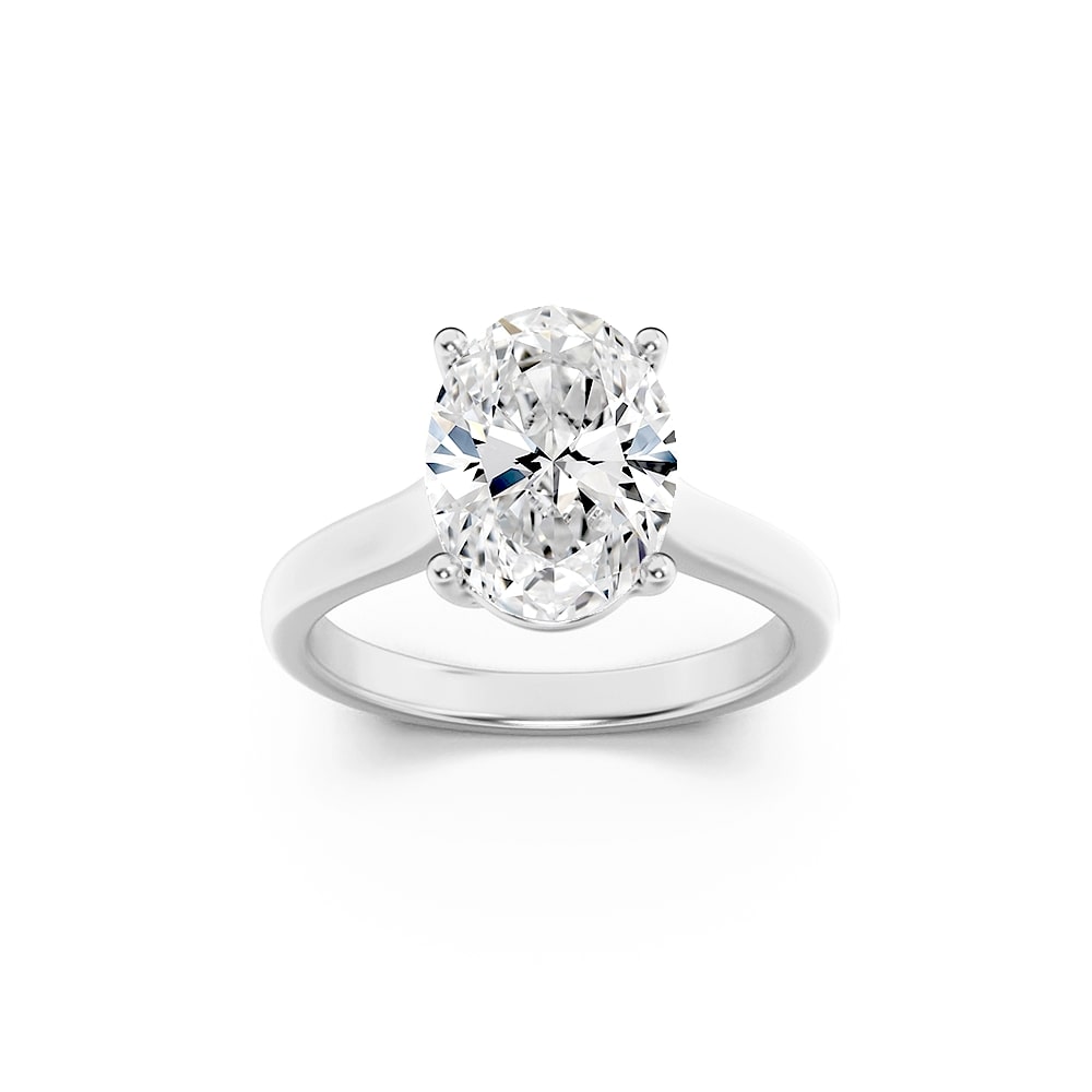 2.50 CT Oval Diamond Ring in 14K White Gold