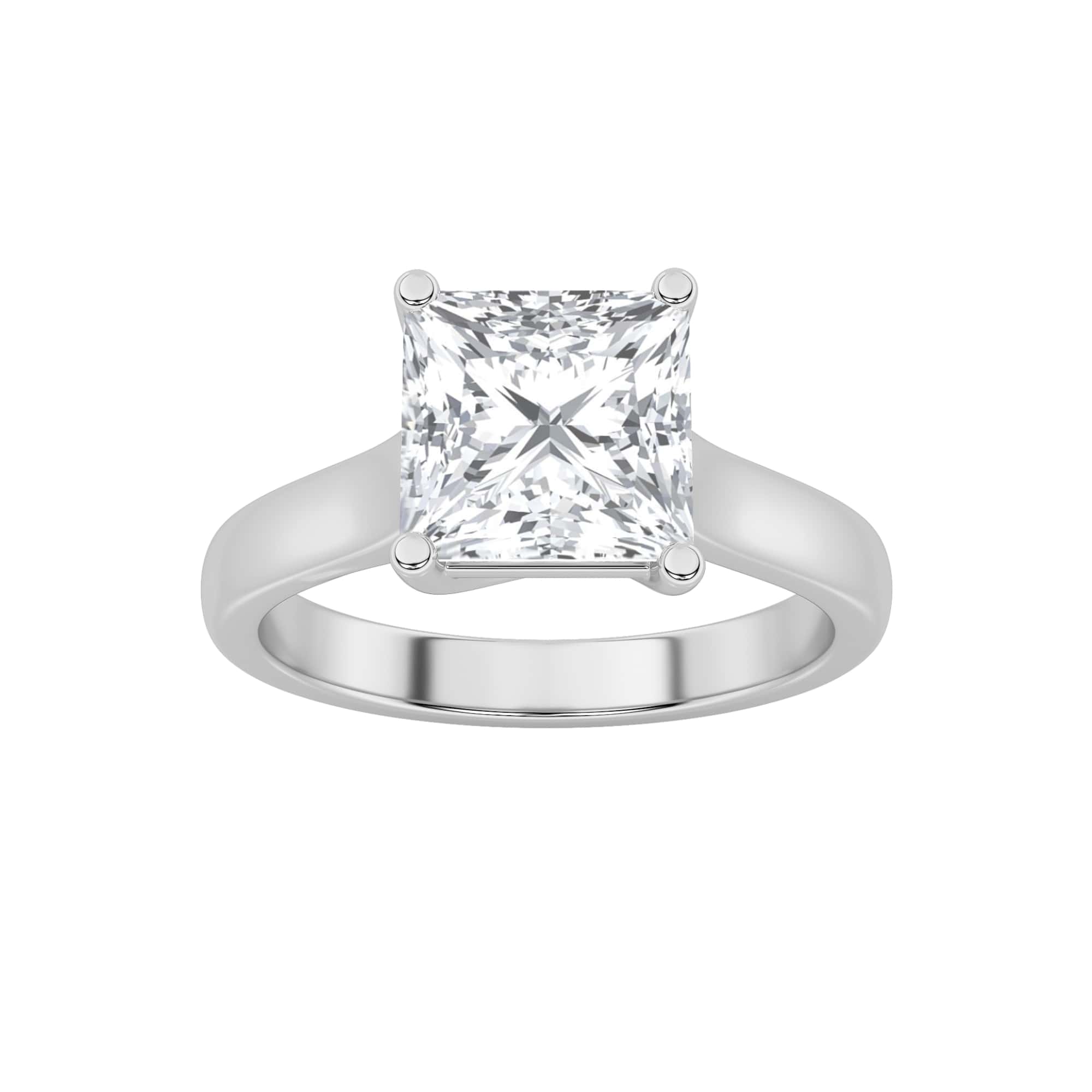1.00 CT Princess Diamond Ring in 14K White Gold