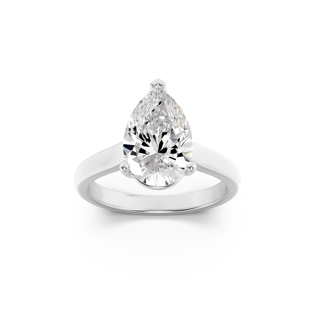 1.00 CT Pear Diamond Ring in 14K White Gold