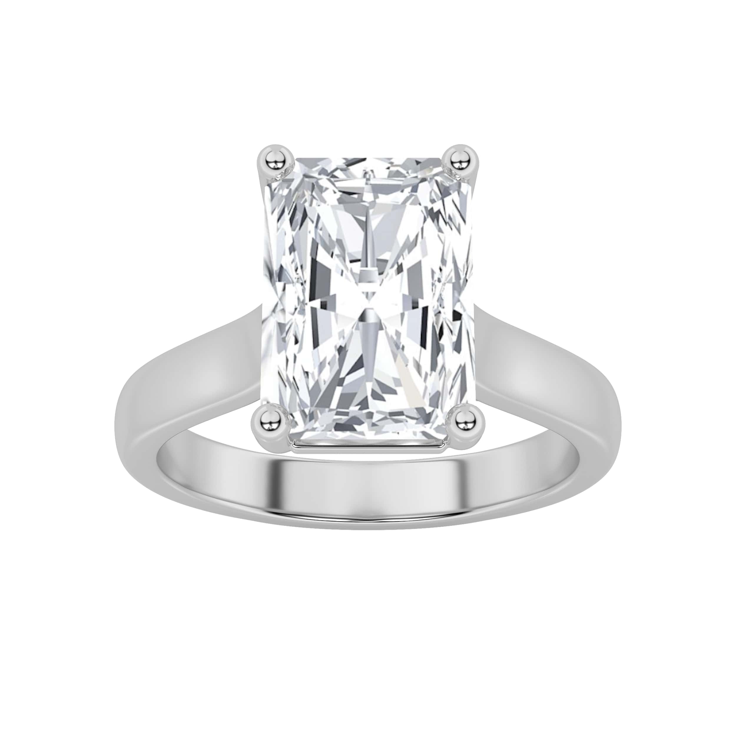 1.00 CT Radiant Diamond Ring in 14K White Gold