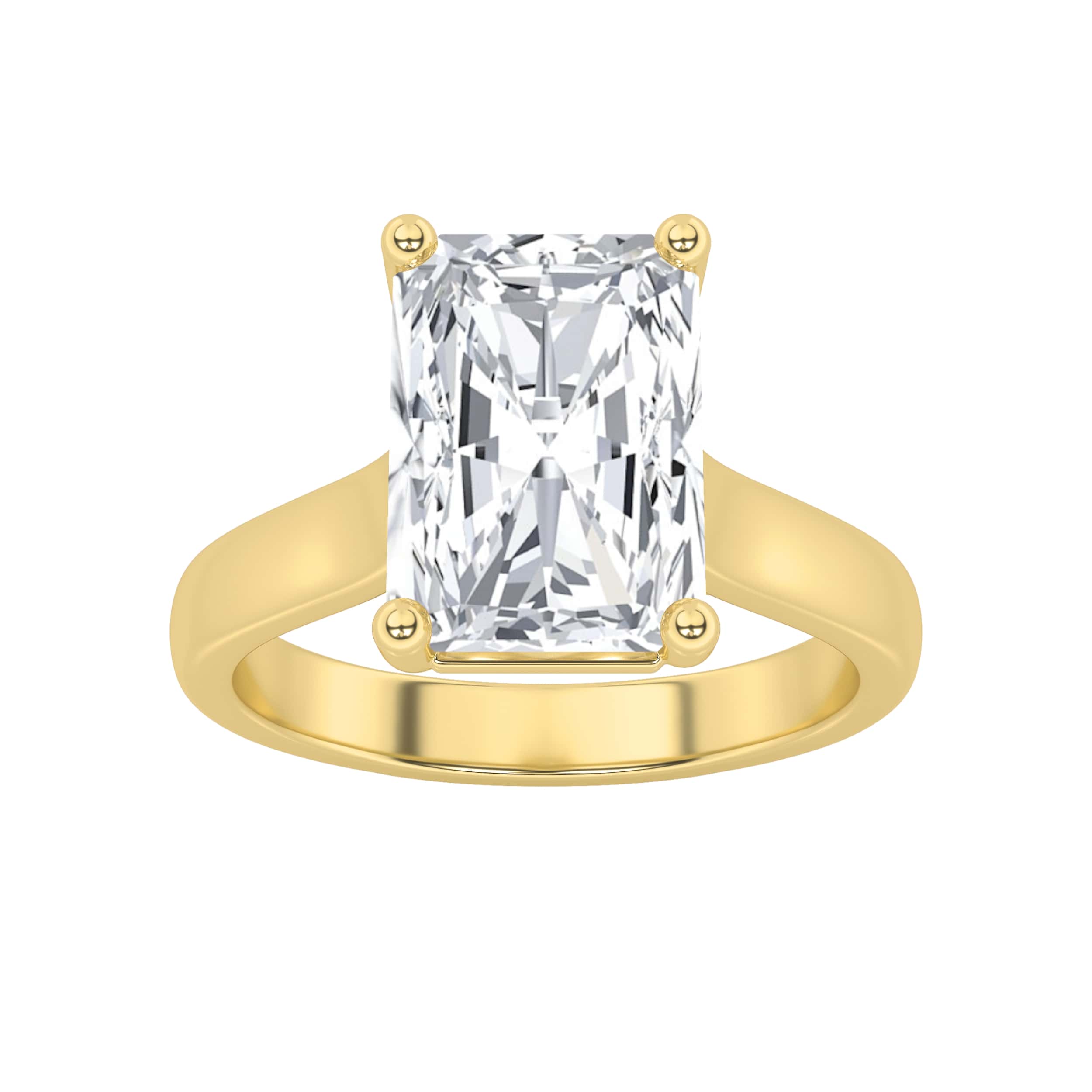 1.00 CT Radiant Diamond Ring in 14K Yellow Gold