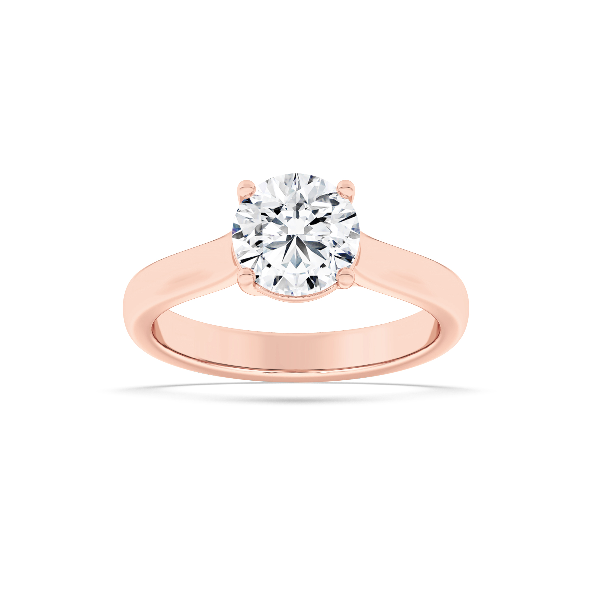 1.00 CT Round Diamond Ring in 14K Rose Gold