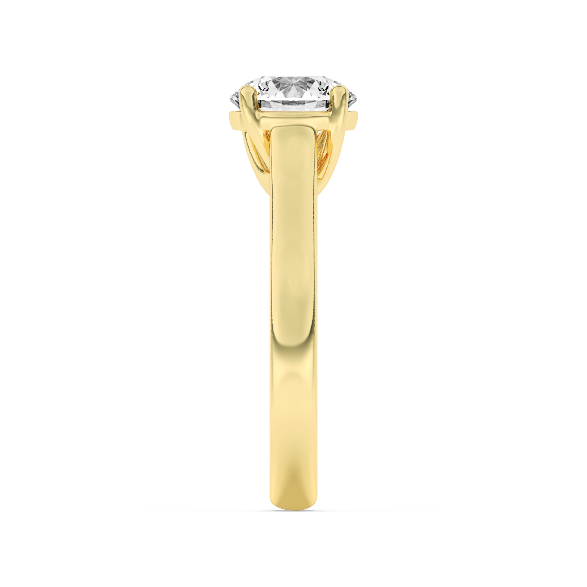 Cathedral Shank  Emerald Solitaire Ring view 5