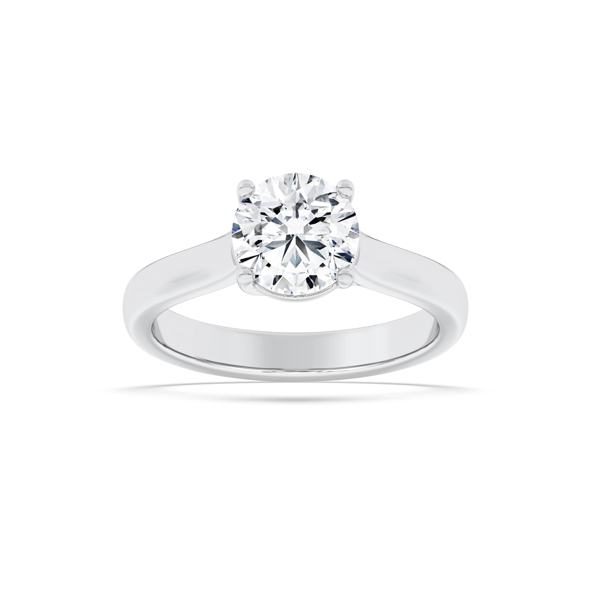 Cathedral Shank Emerald Solitaire Ring