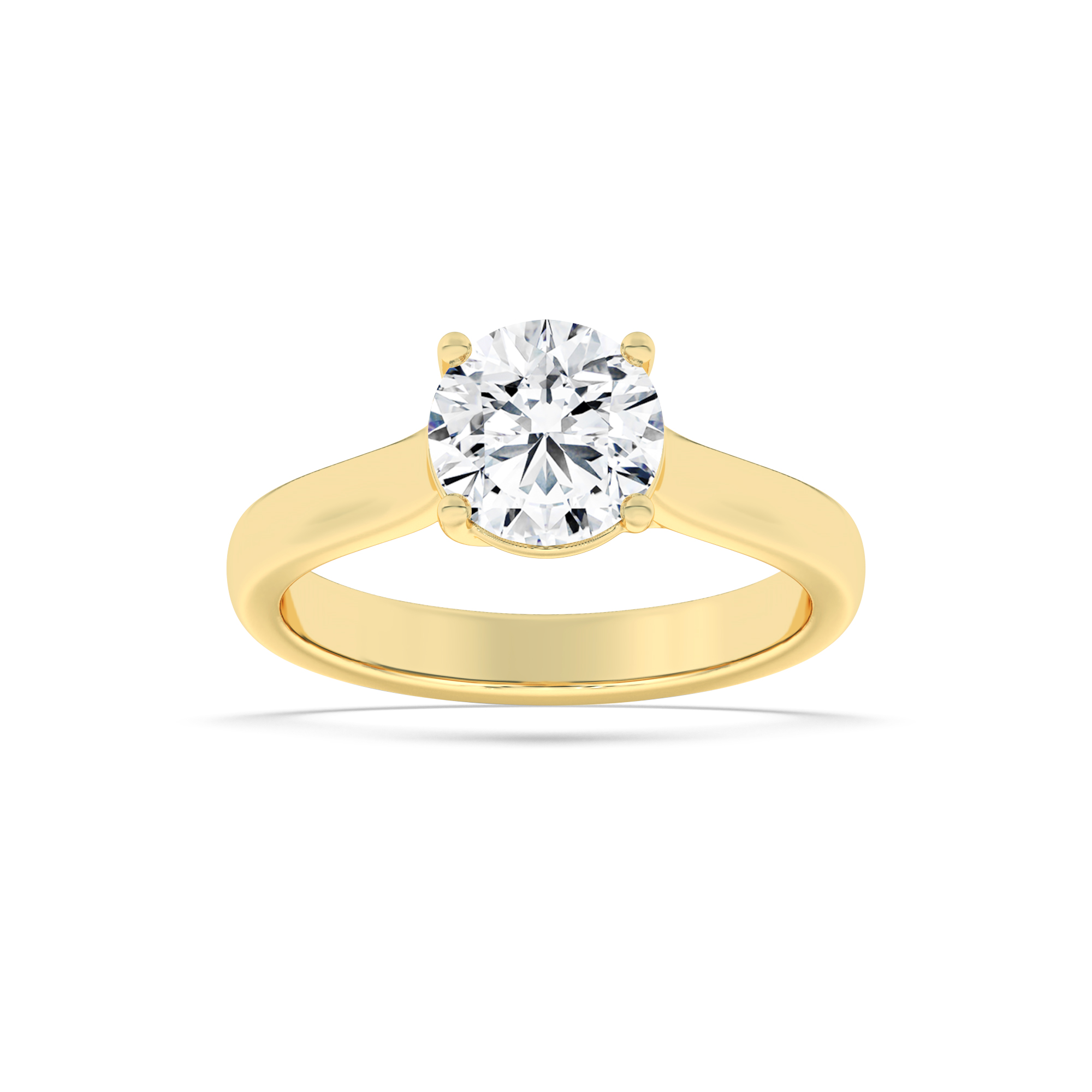 3.00 CT Round Diamond Ring in 14K Yellow Gold