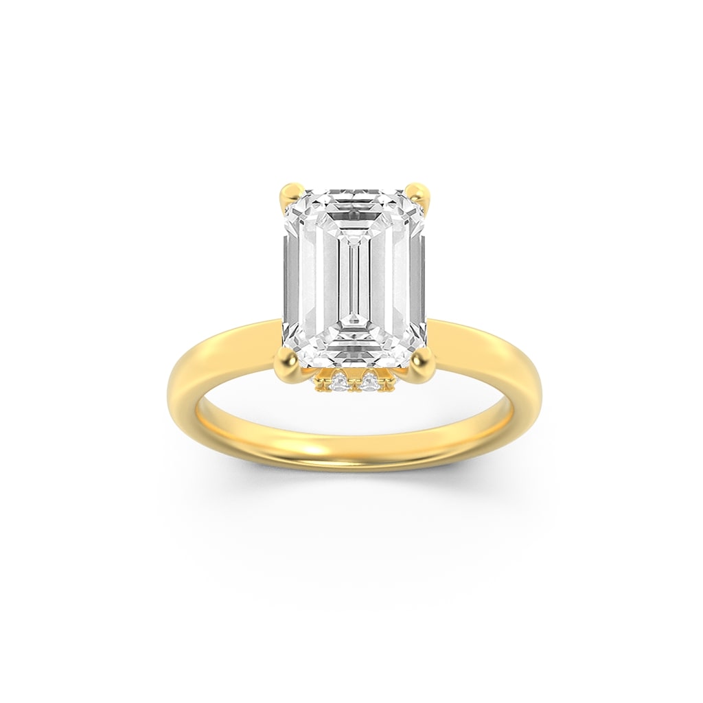 1.00 CT Emerald Diamond Ring in 14K Yellow Gold