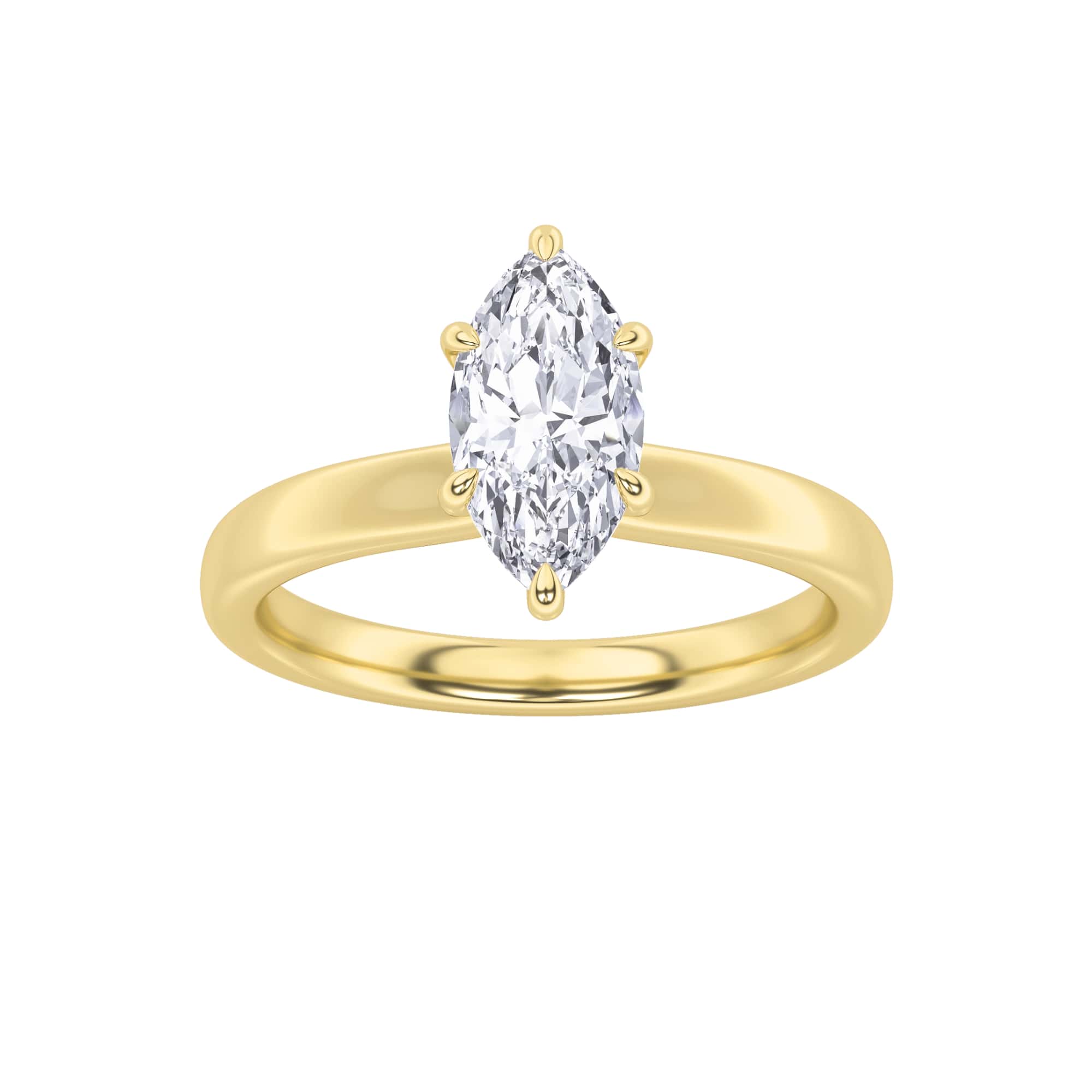 3.00 CT Marquise Diamond Ring in 14K Yellow Gold