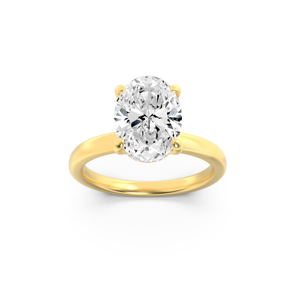2.00 CT Oval Diamond Ring in 14K Yellow Gold