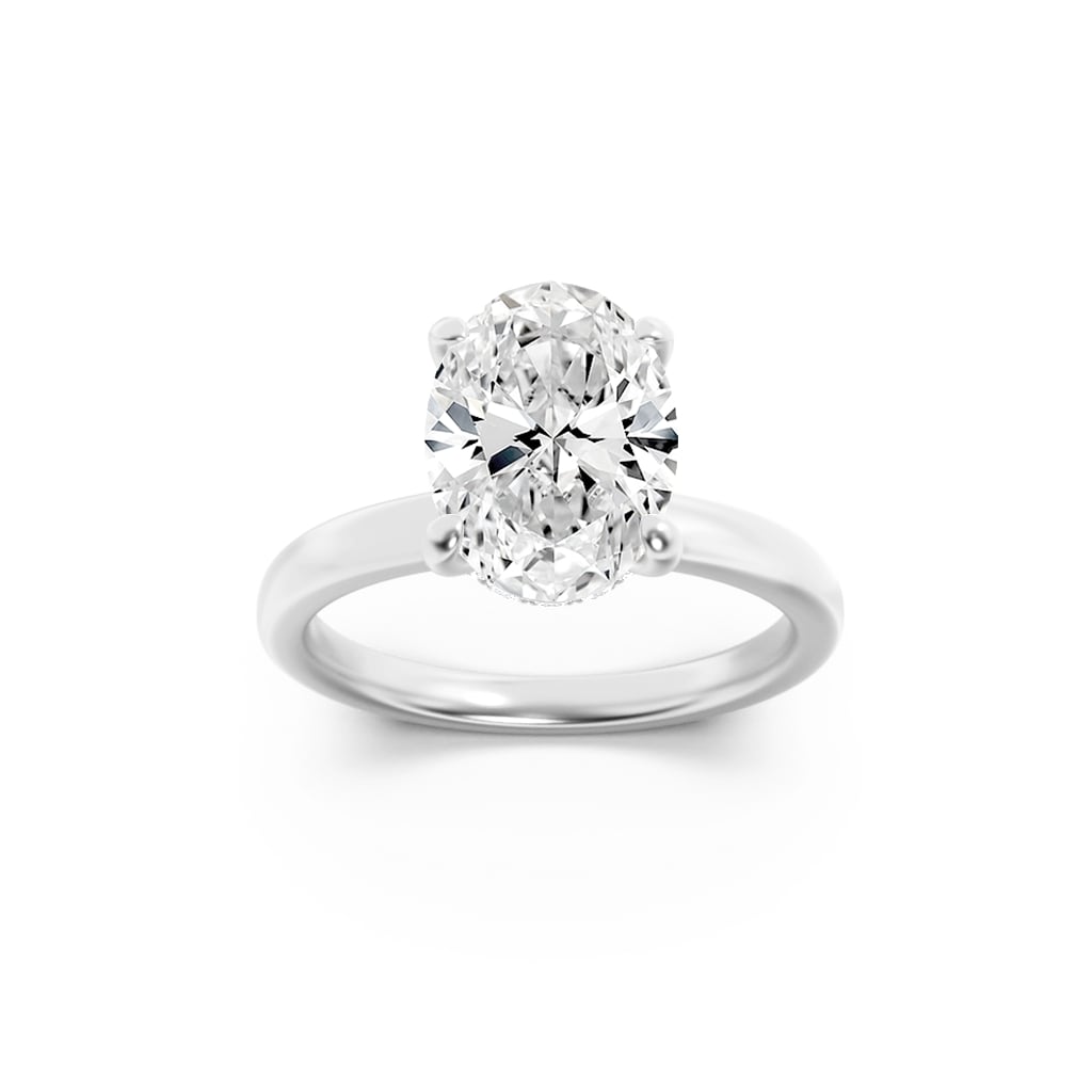 3.00 CT Oval Diamond Ring in 14K White Gold