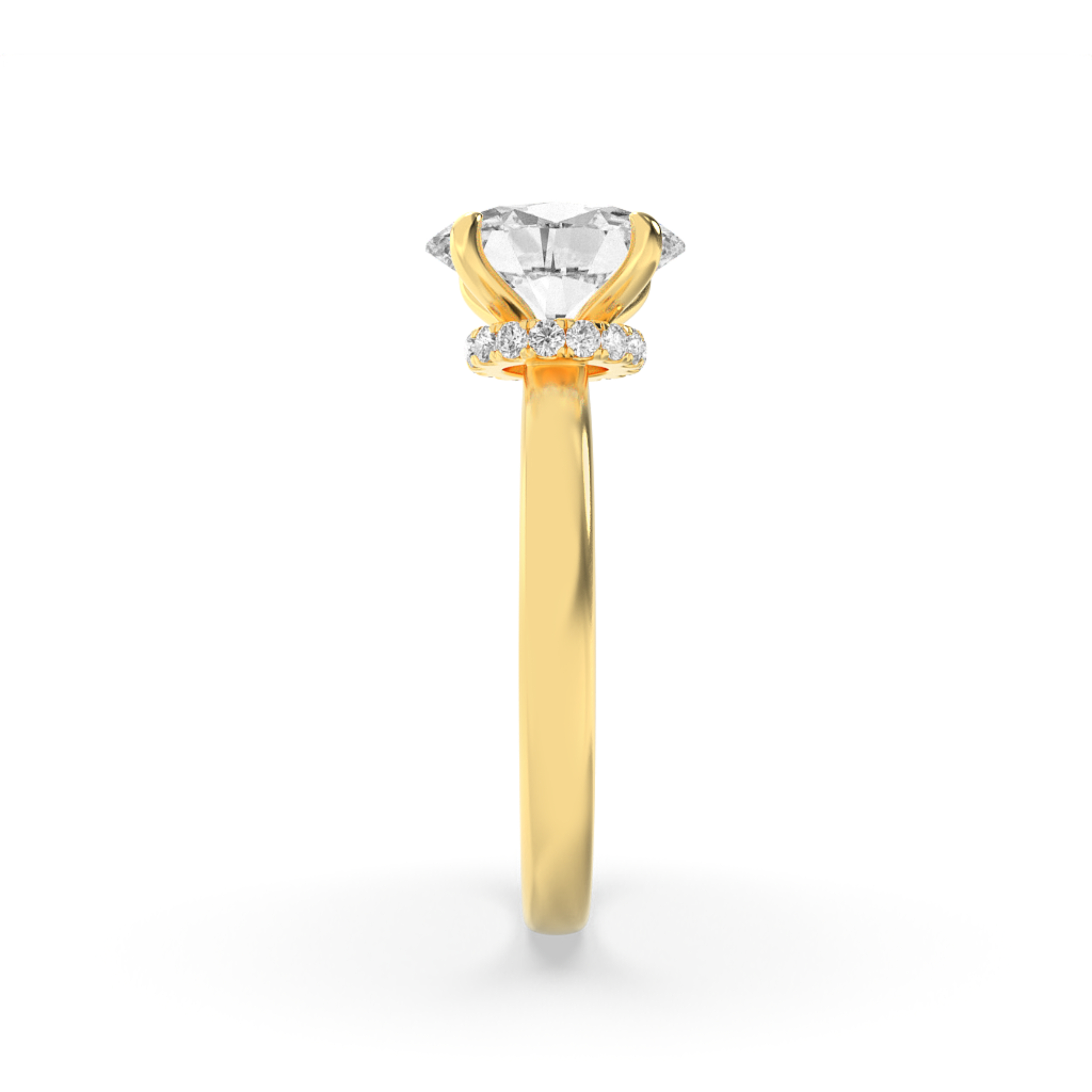 Hidden Halo Emerald Solitaire Ring view 5