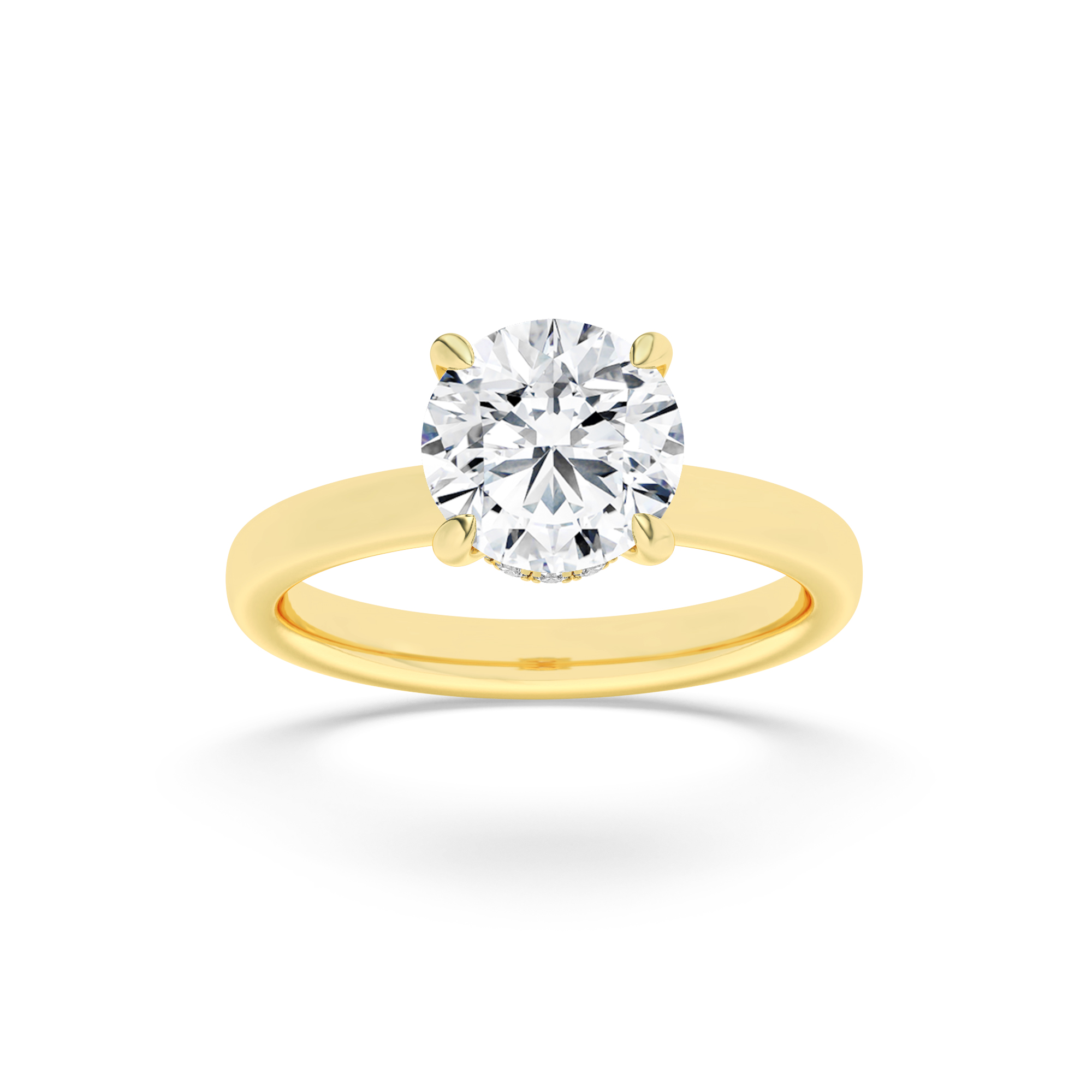 1.00 CT Round Diamond Ring in 14K Yellow Gold