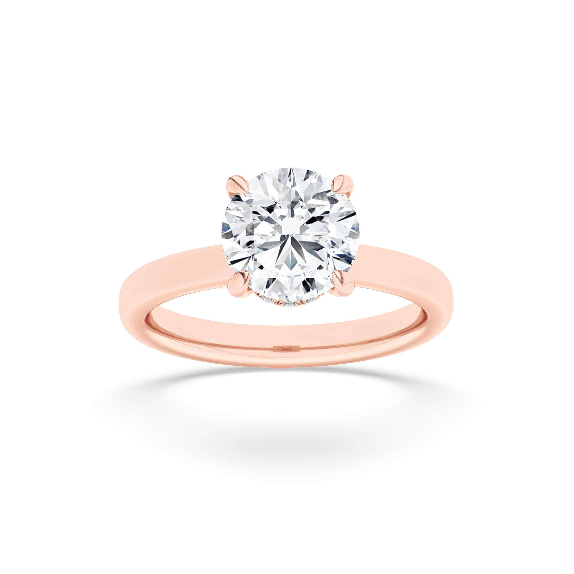 2.00 CT Round Diamond Ring in 14K Rose Gold