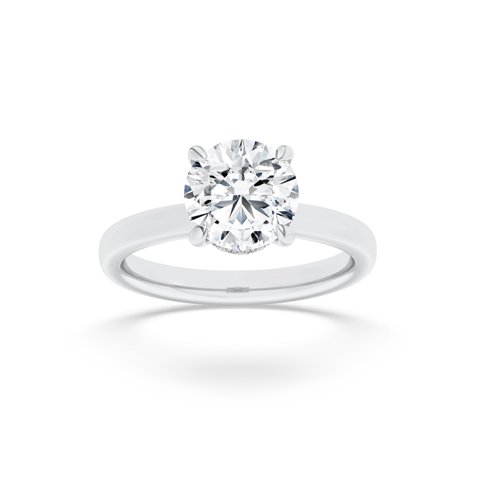 3.00 CT Round Diamond Ring in 14K White Gold