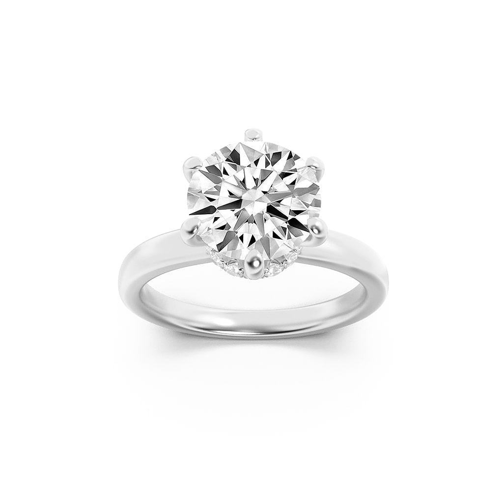 1.00 CT Round Diamond Ring in 14K White Gold
