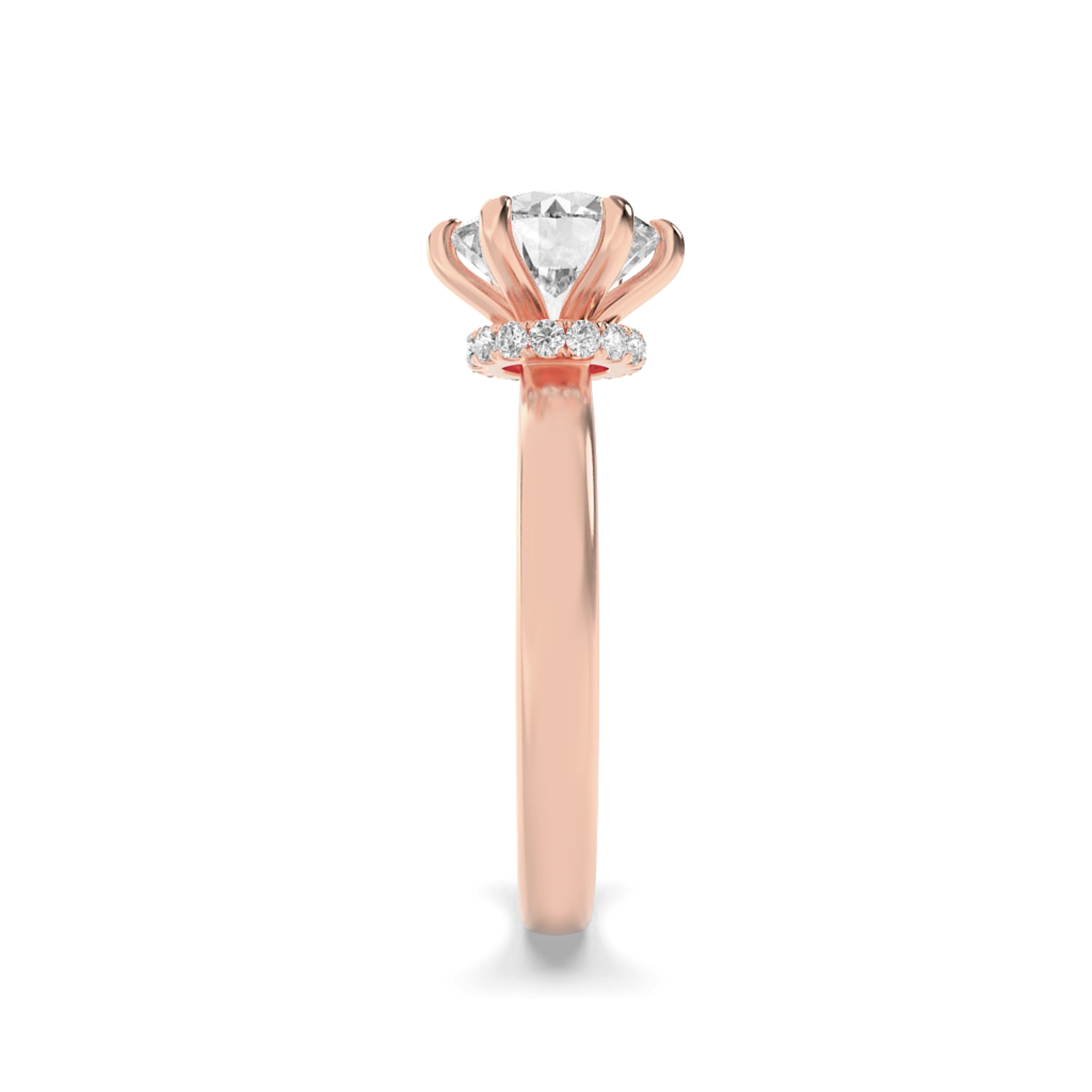 Hidden Halo Round Solitaire Ring view 5