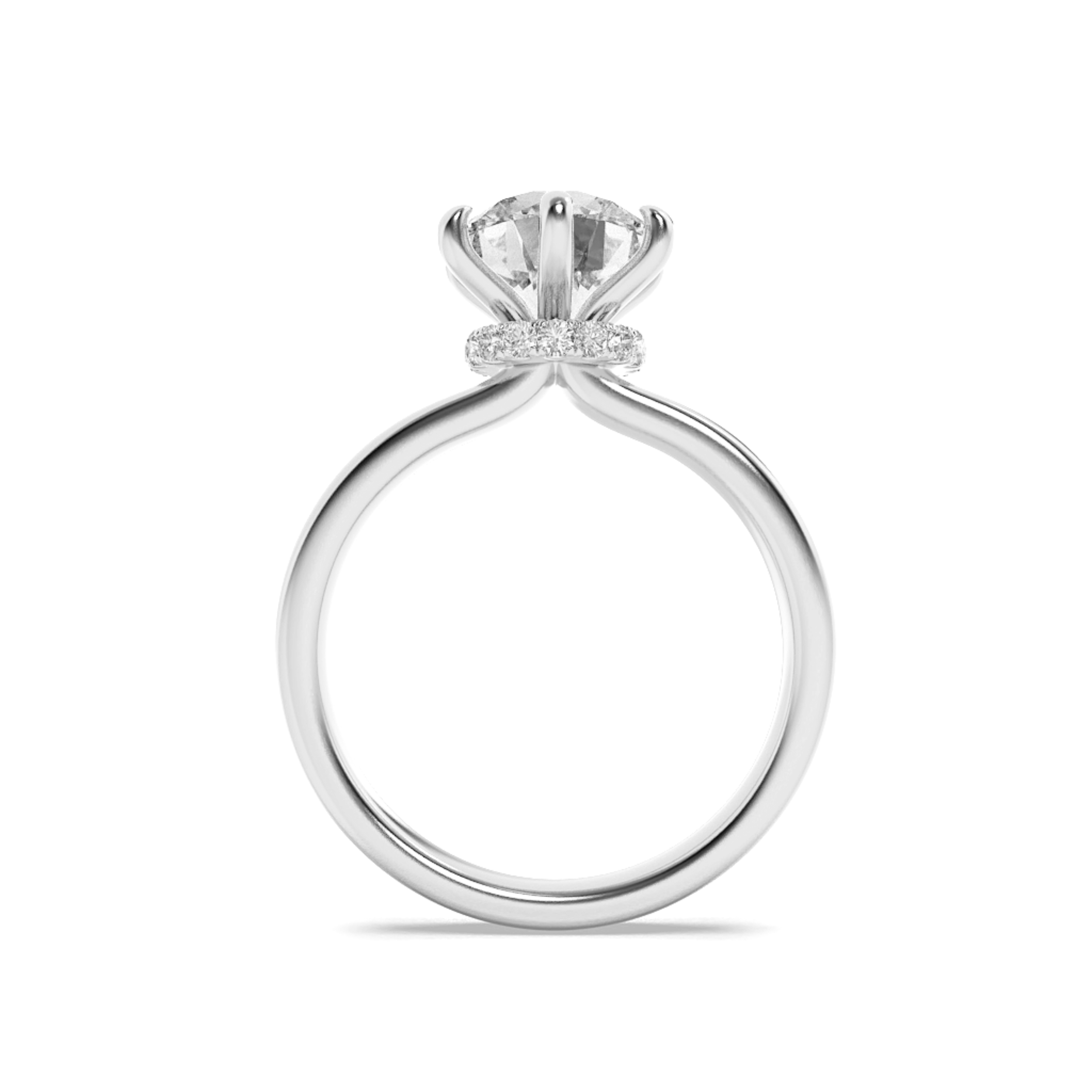 Hidden Halo Round Solitaire Ring view 4